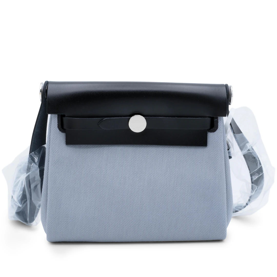 Black Vache Hunter and Gris Pantin Toile Mini Herbag Zip 20 Palladium