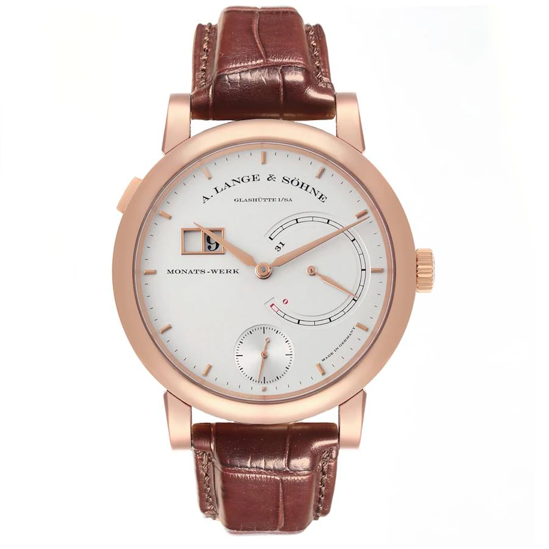 Lange 31 (Reference 130.032F). A 45.9mm rose gold manual wind wristwatch