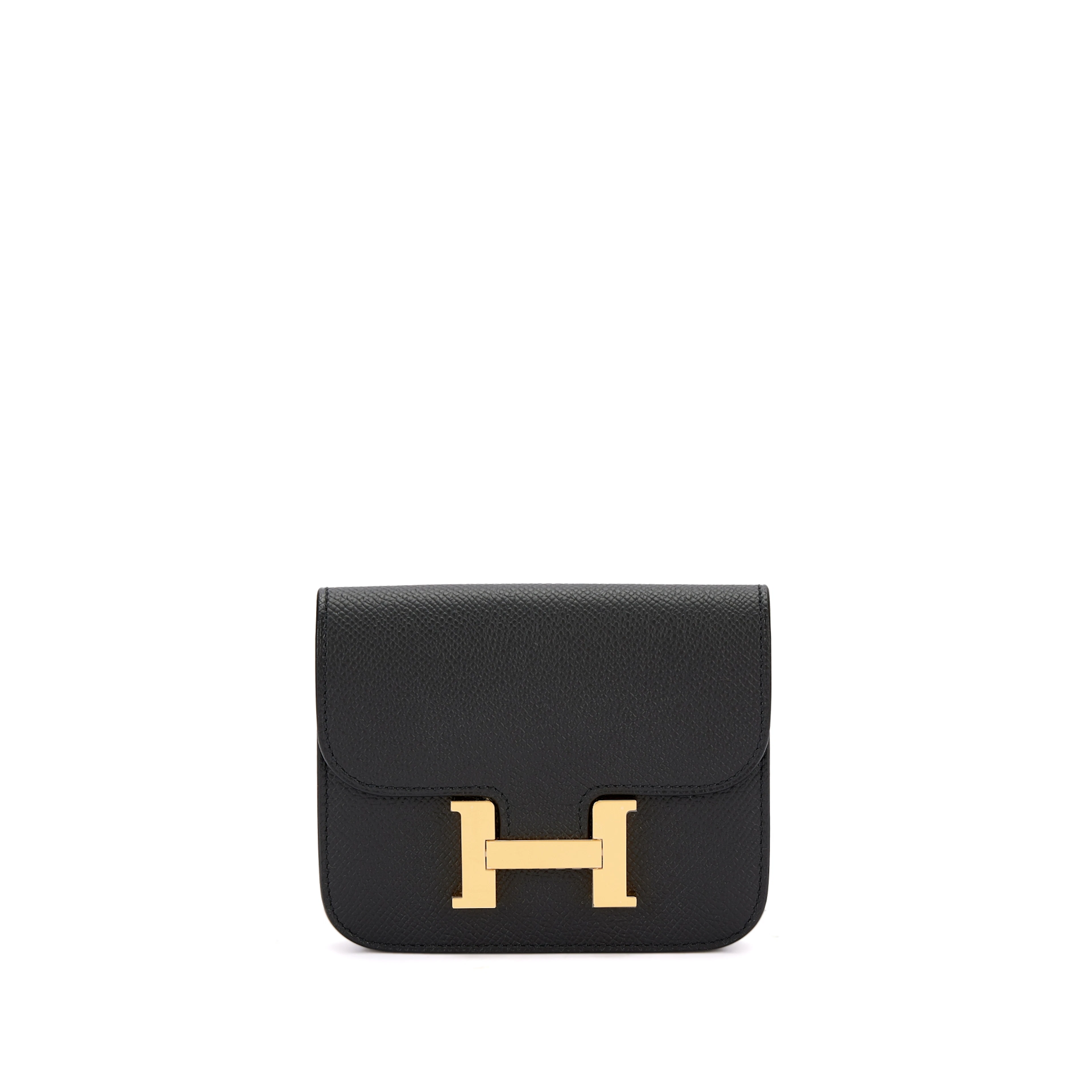 Black Epsom Constance Slim Wallet Gold Hardware, 2023