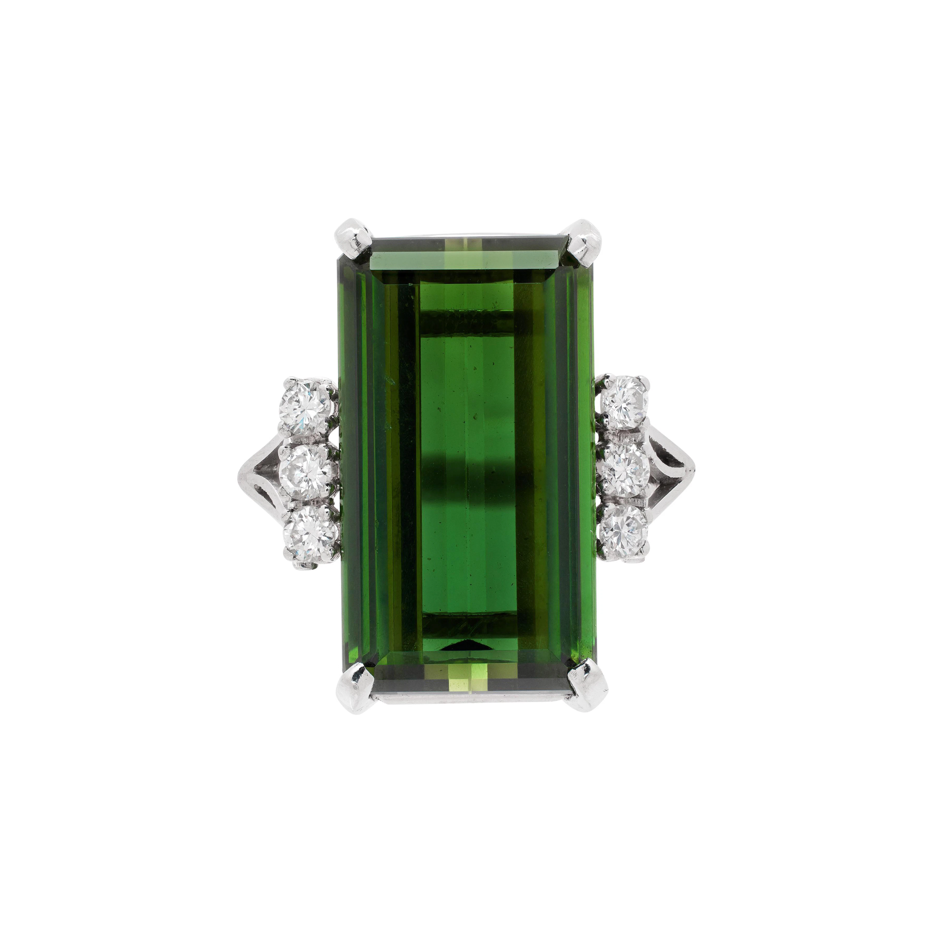 Platinum, 11.50ct Tourmaline and Diamond Ring
