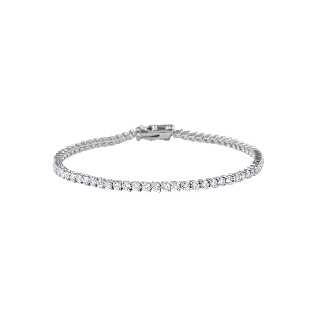 White Gold and 3.60ctw Round Brilliant Cut Diamond Tennis Bracelet