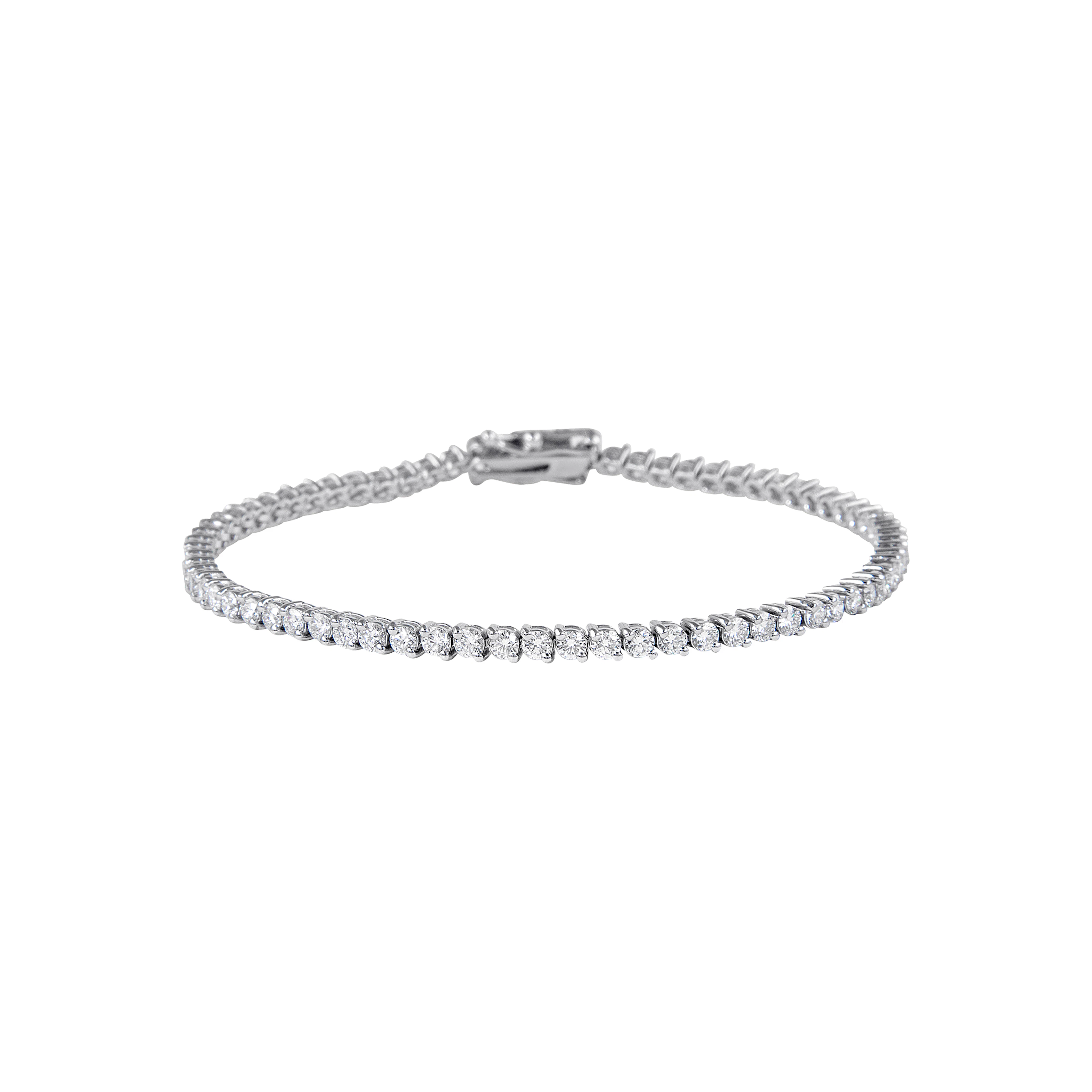 White Gold and 3.60ctw Round Brilliant Cut Diamond Tennis Bracelet