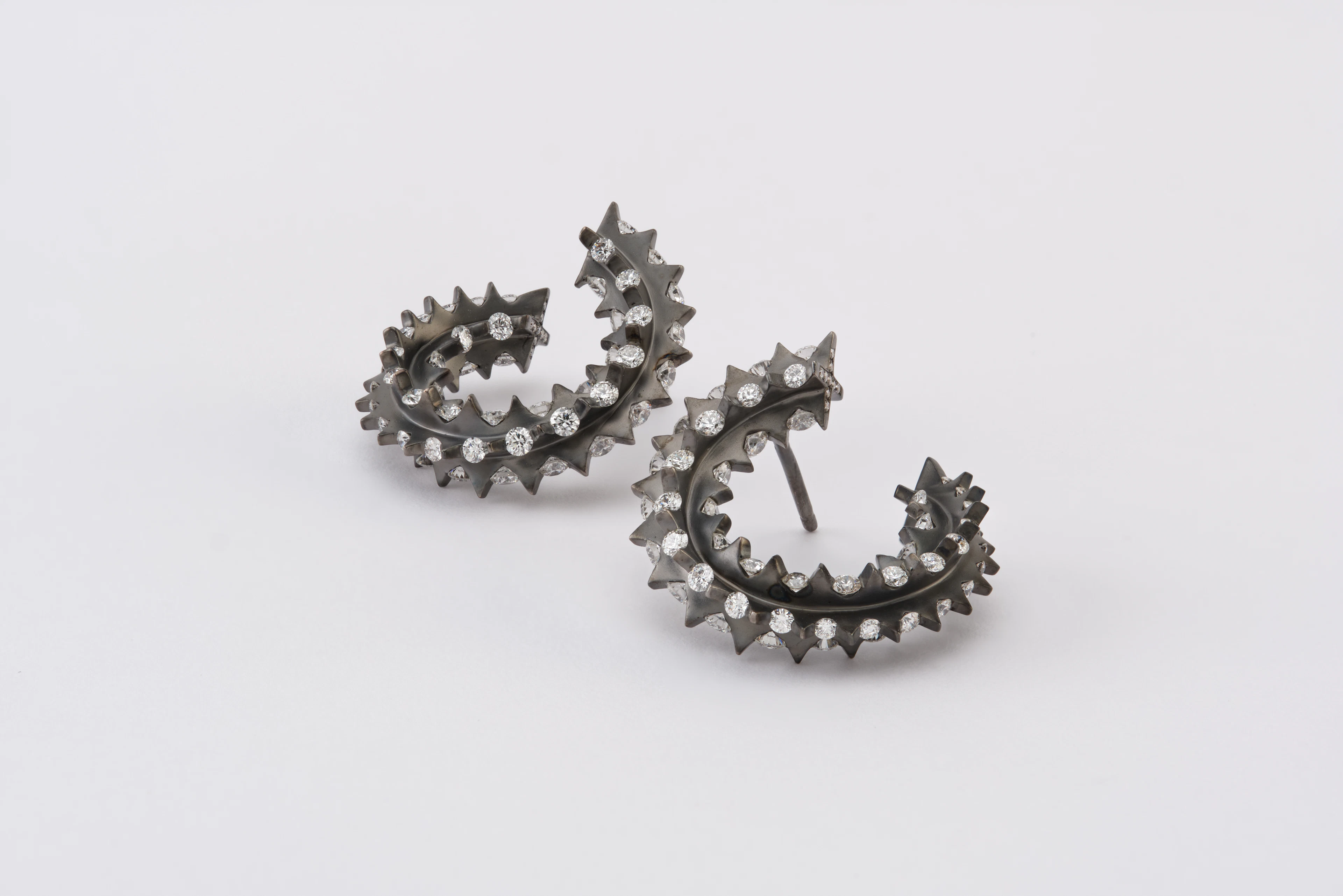 Cacti Front-Back Coil Earrings