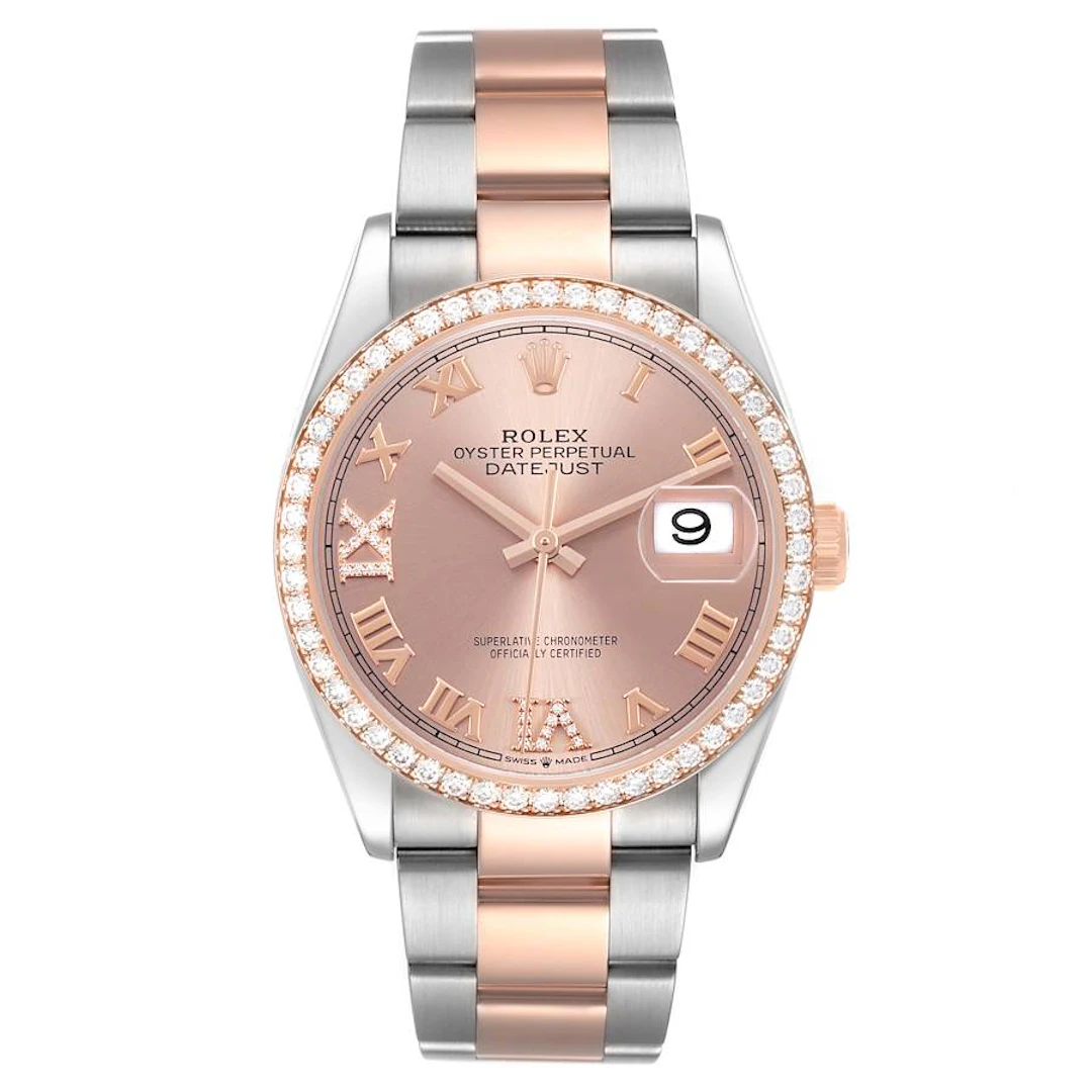 Datejust (Reference 126281). A 36mm rose gold stainless steel automatic