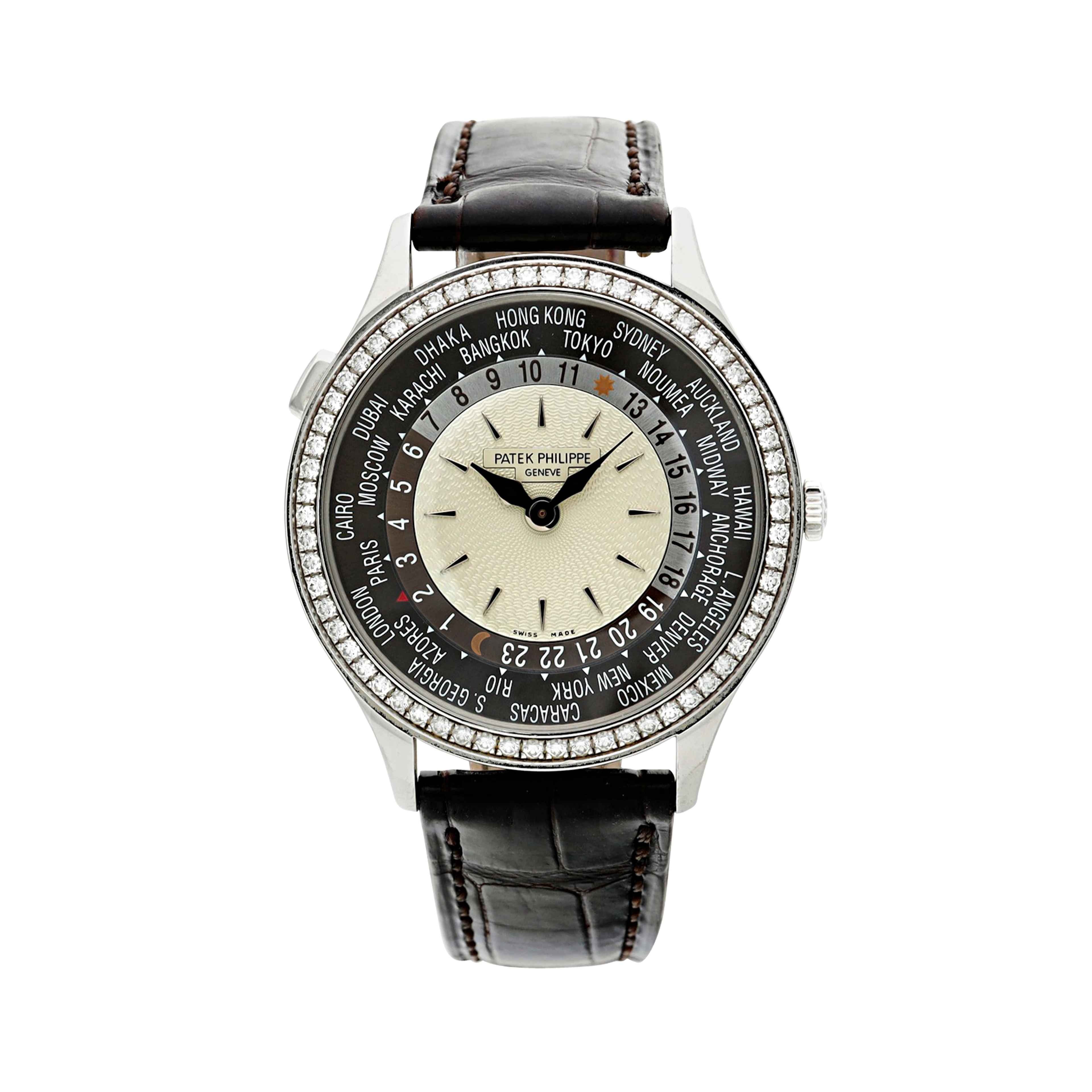 World Time (Reference 7130G-001). A 36mm white gold automatic wristwatch