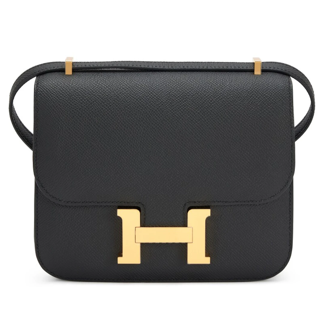 Black Epsom Mini Constance 18 Gold Hardware, 2020