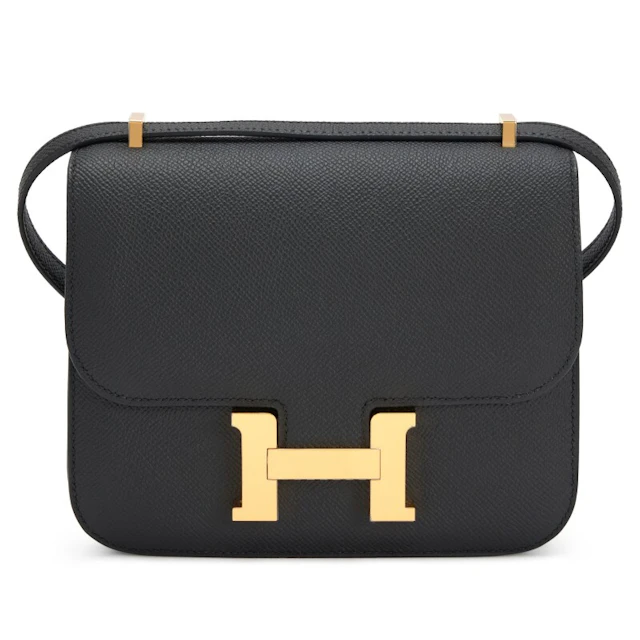 Black Epsom Mini Constance 18 Gold Hardware, 2020