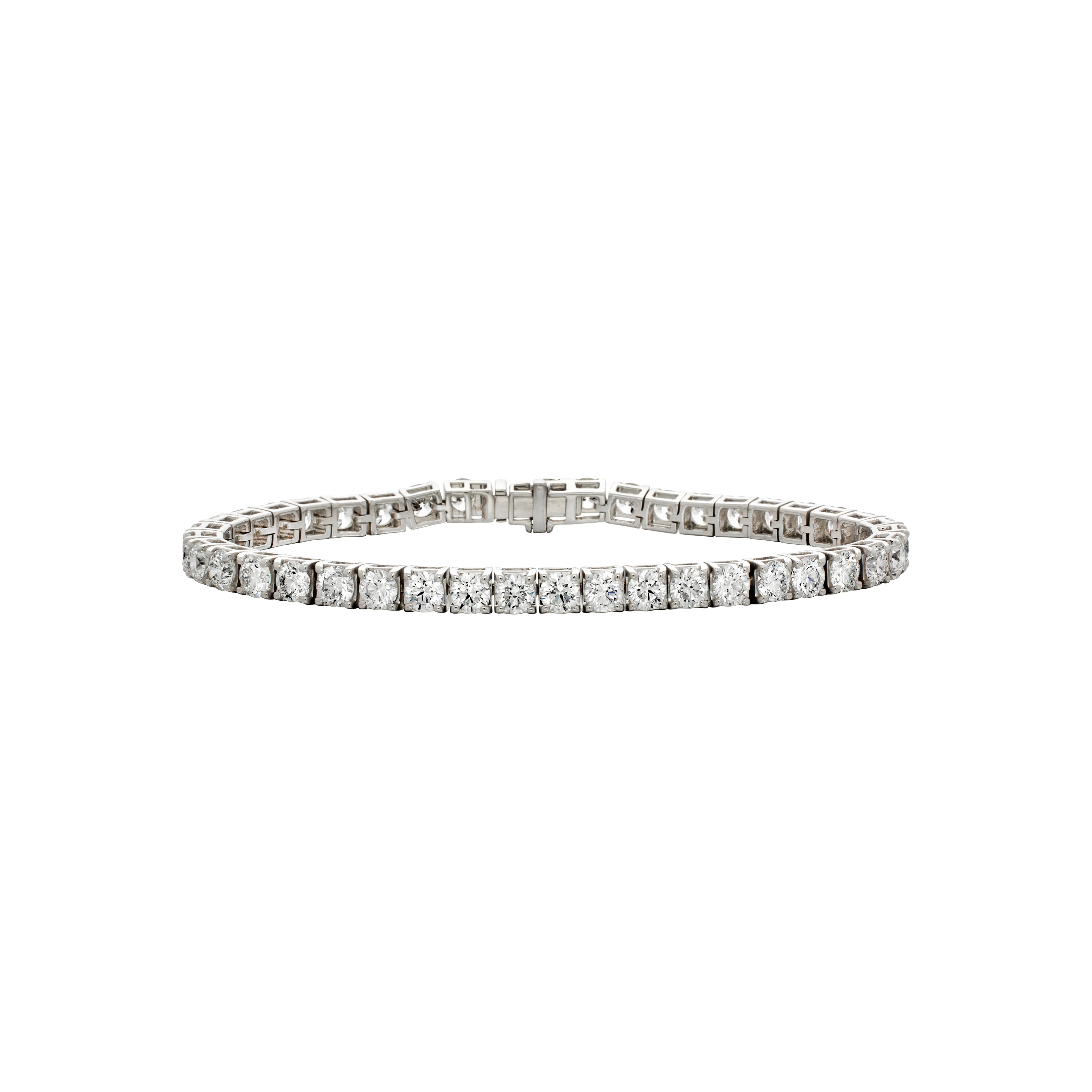White Gold and 7.00ctw Round Brilliant Cut Diamond Tennis bracelet
