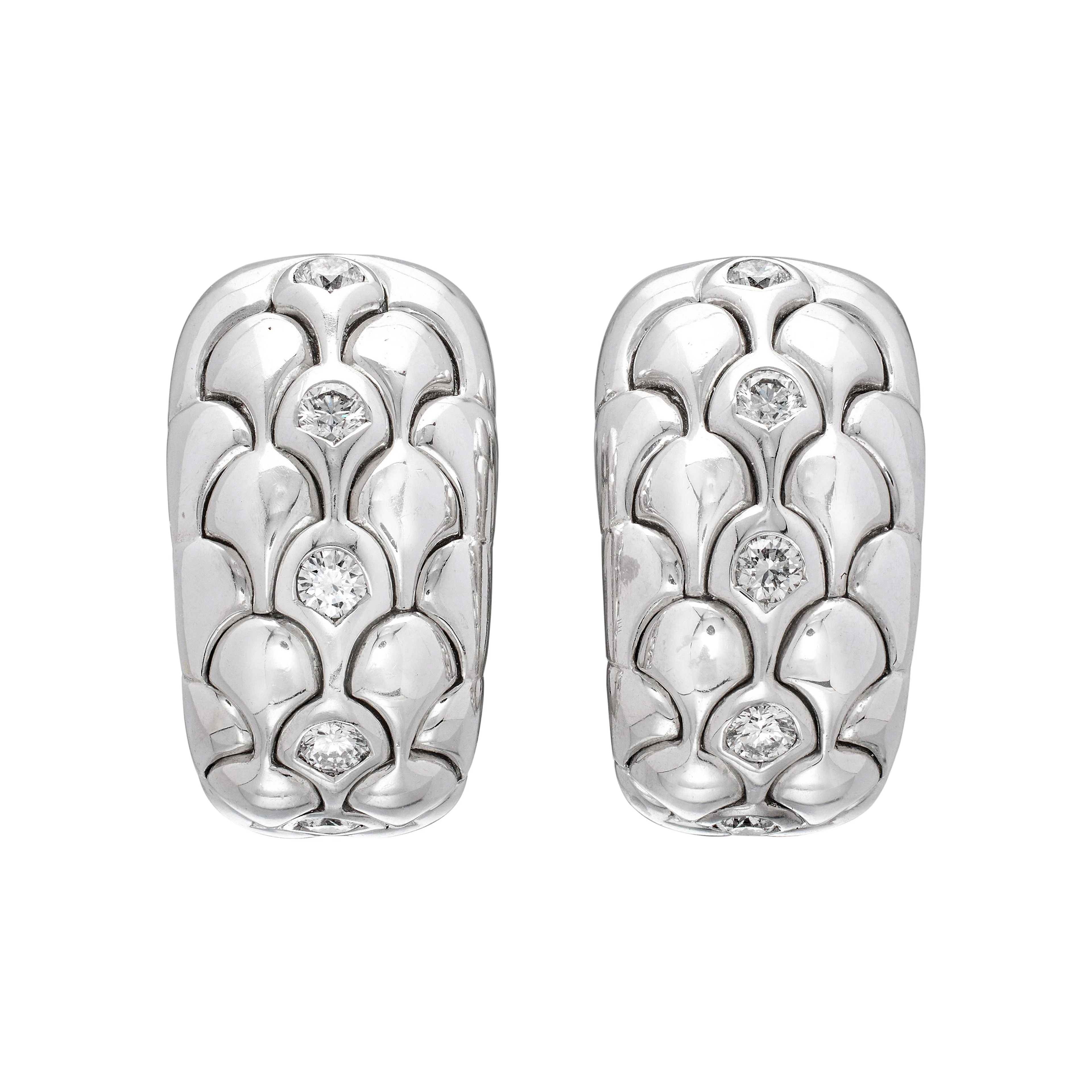 White Gold and Diamond Roxan Earclips
