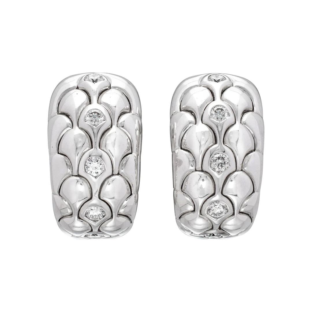 White Gold and Diamond Roxan Earclips