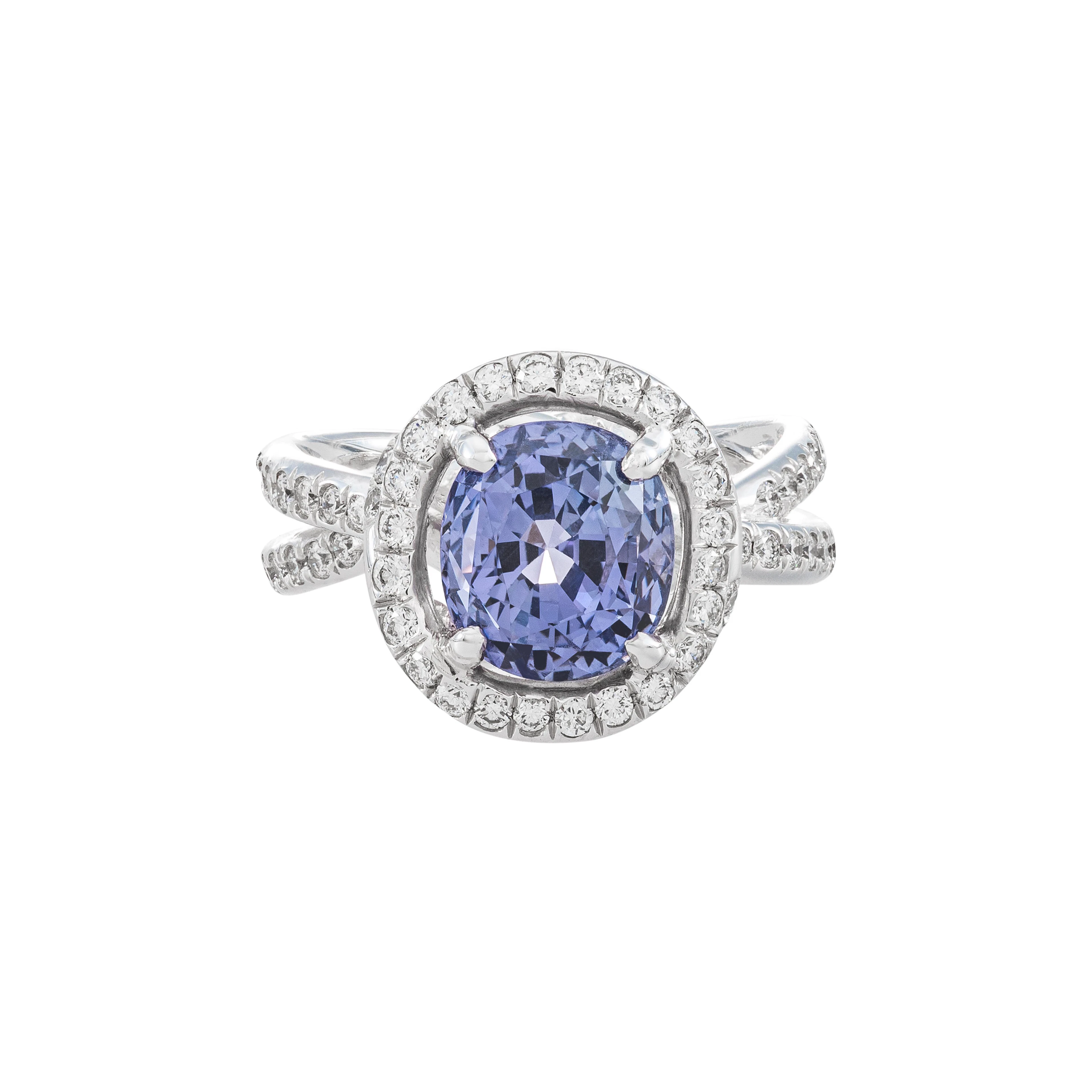 White Gold, 4.80ct Purple Sapphire and Diamond Ring