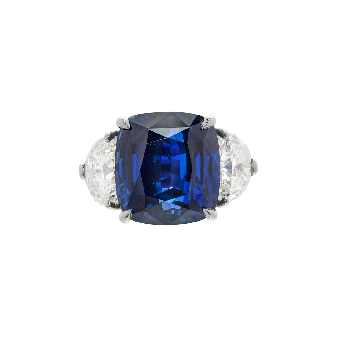 Platinum, 14.33ct Ceylon Sapphire and Diamond Ring