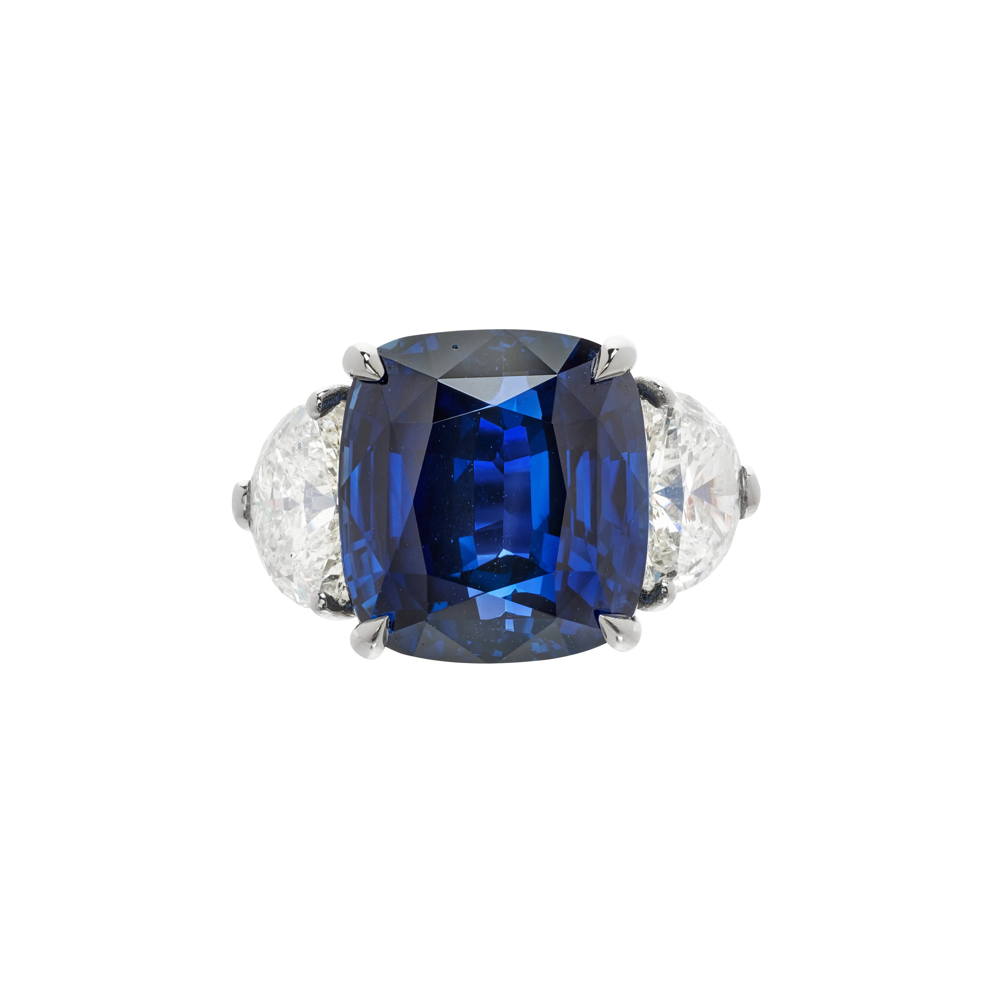 Platinum, 14.33ct Ceylon Sapphire and Diamond Ring