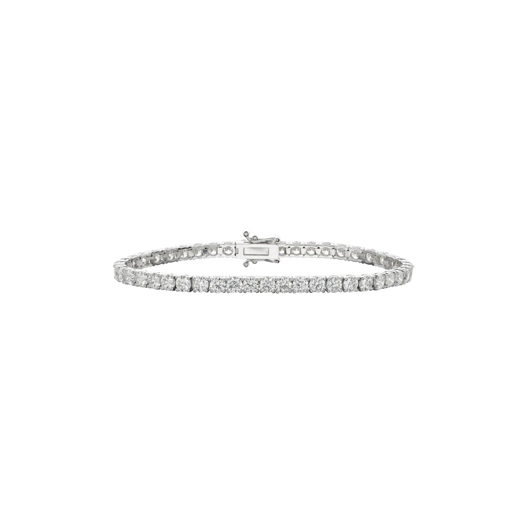 White Gold and 8.70ctw Round Brilliant Cut Diamond Tennis Bracelet