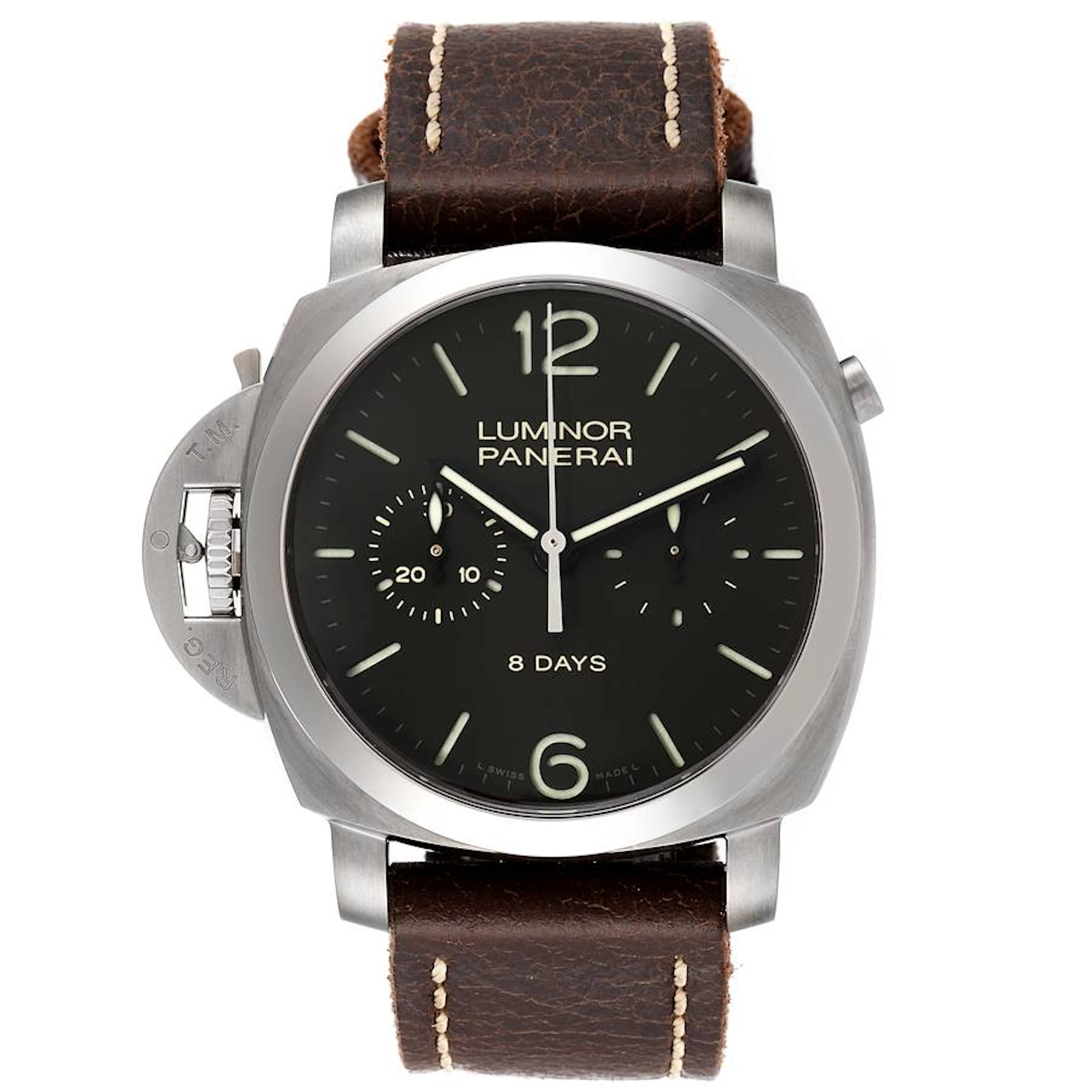 Luminor Monopulsante Left Handed (Reference PAM00345). A 44mm titanium