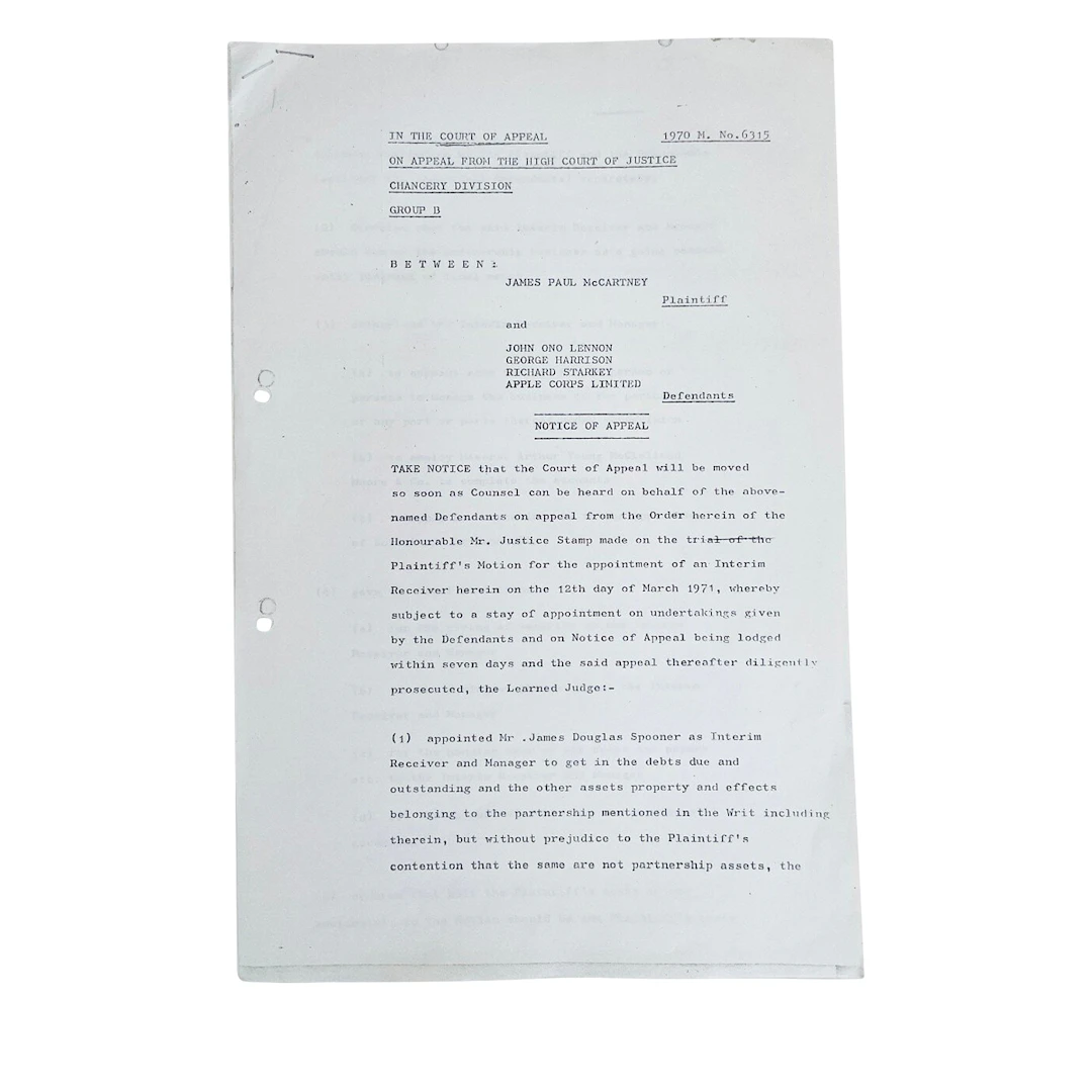 The Break-Up of The Beatles | High Court Dissolution Papers