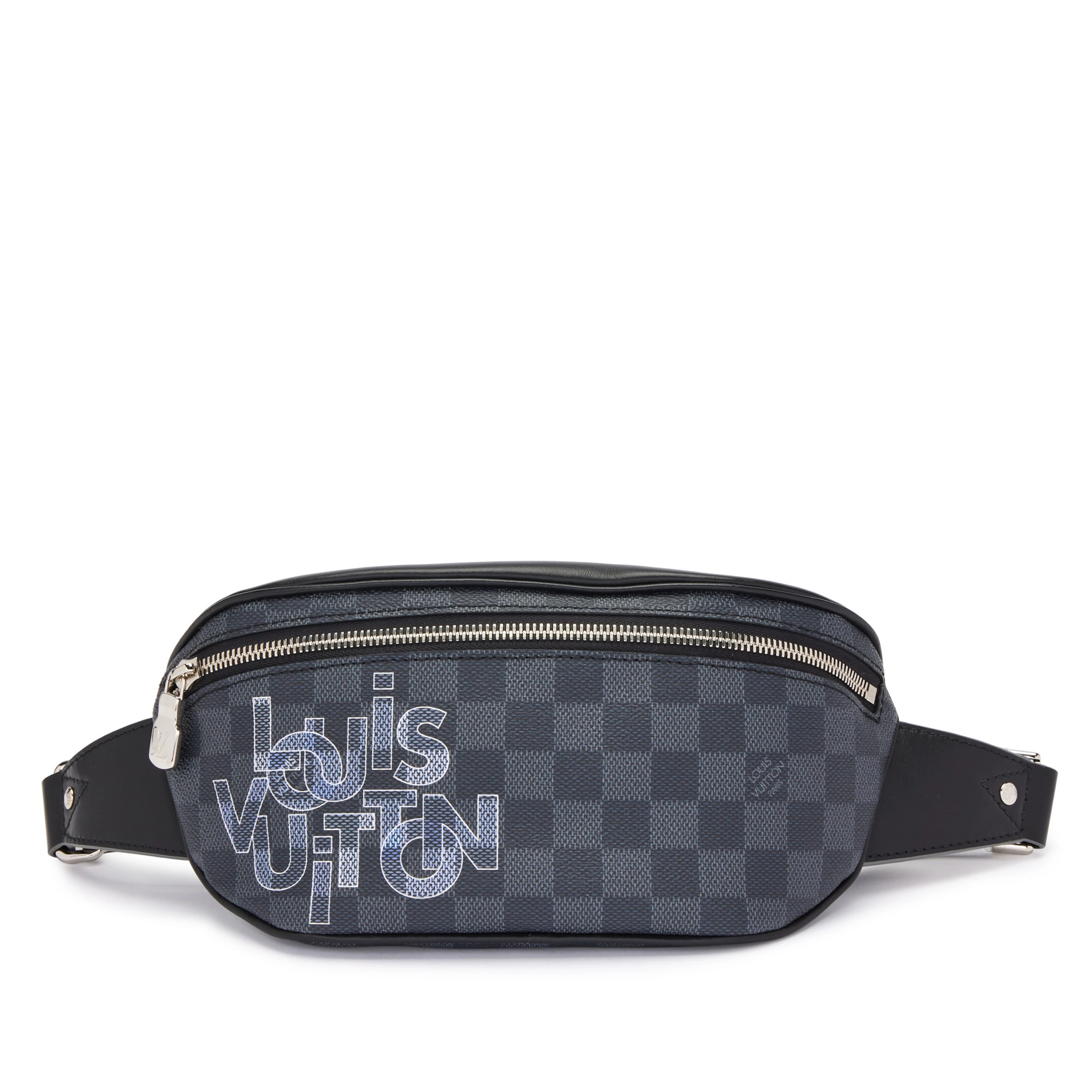 Virgil Abloh Black and Damier Graphite Coated Canvas and Calfskin