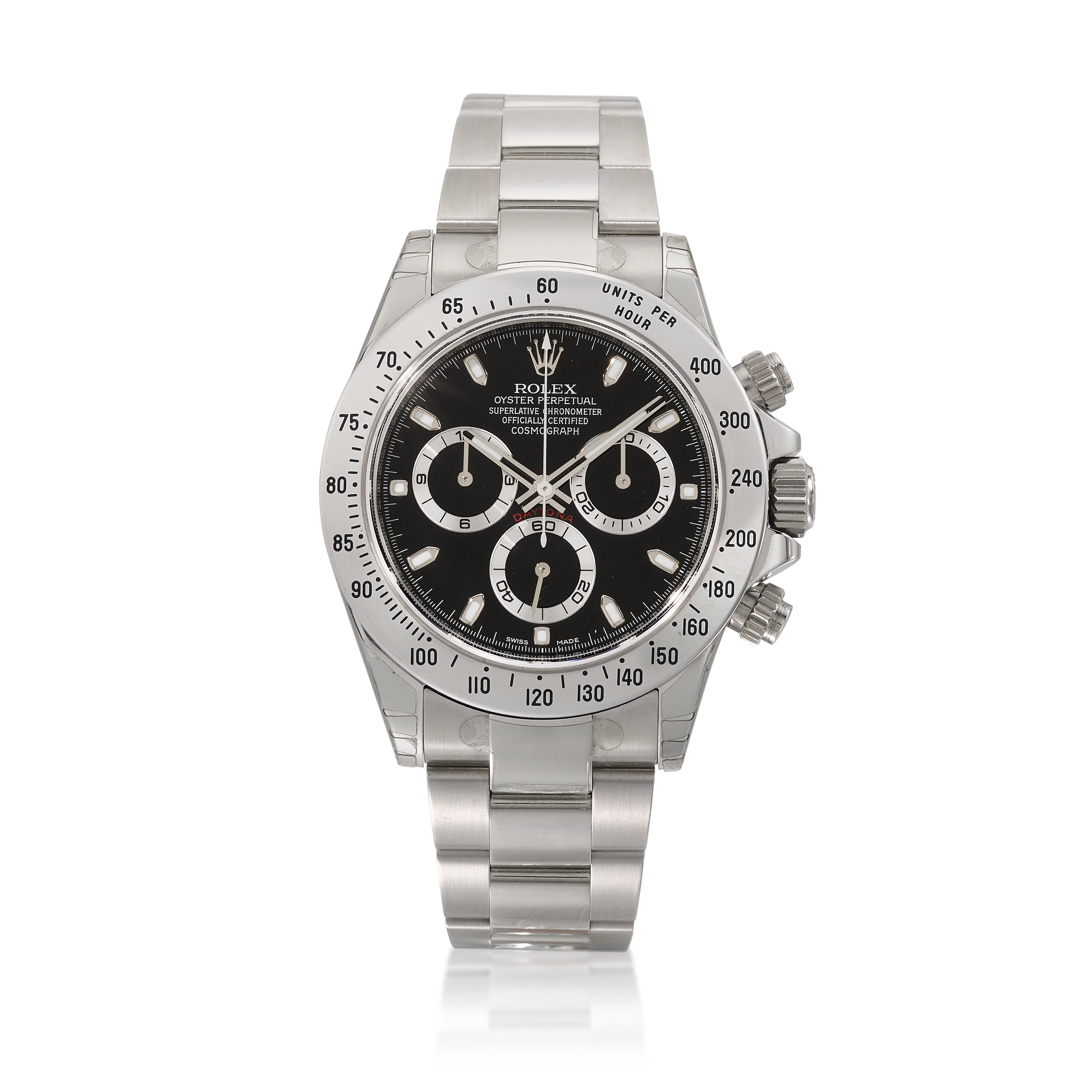 Daytona, Ref. 116520 Stainless Steel Chronograph Wristwatch With Bracelet