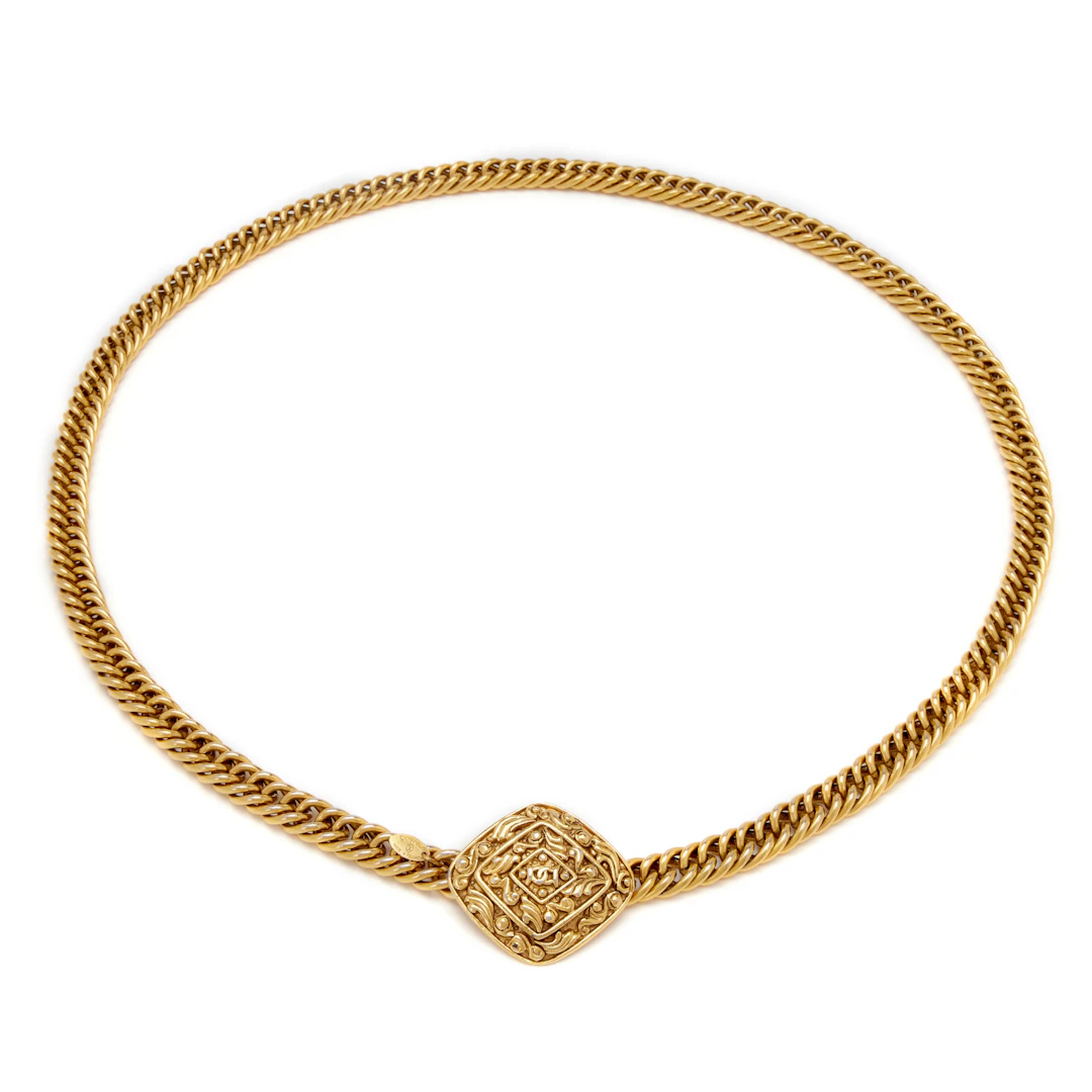 Gold Metal Medallion Belt, 1980s