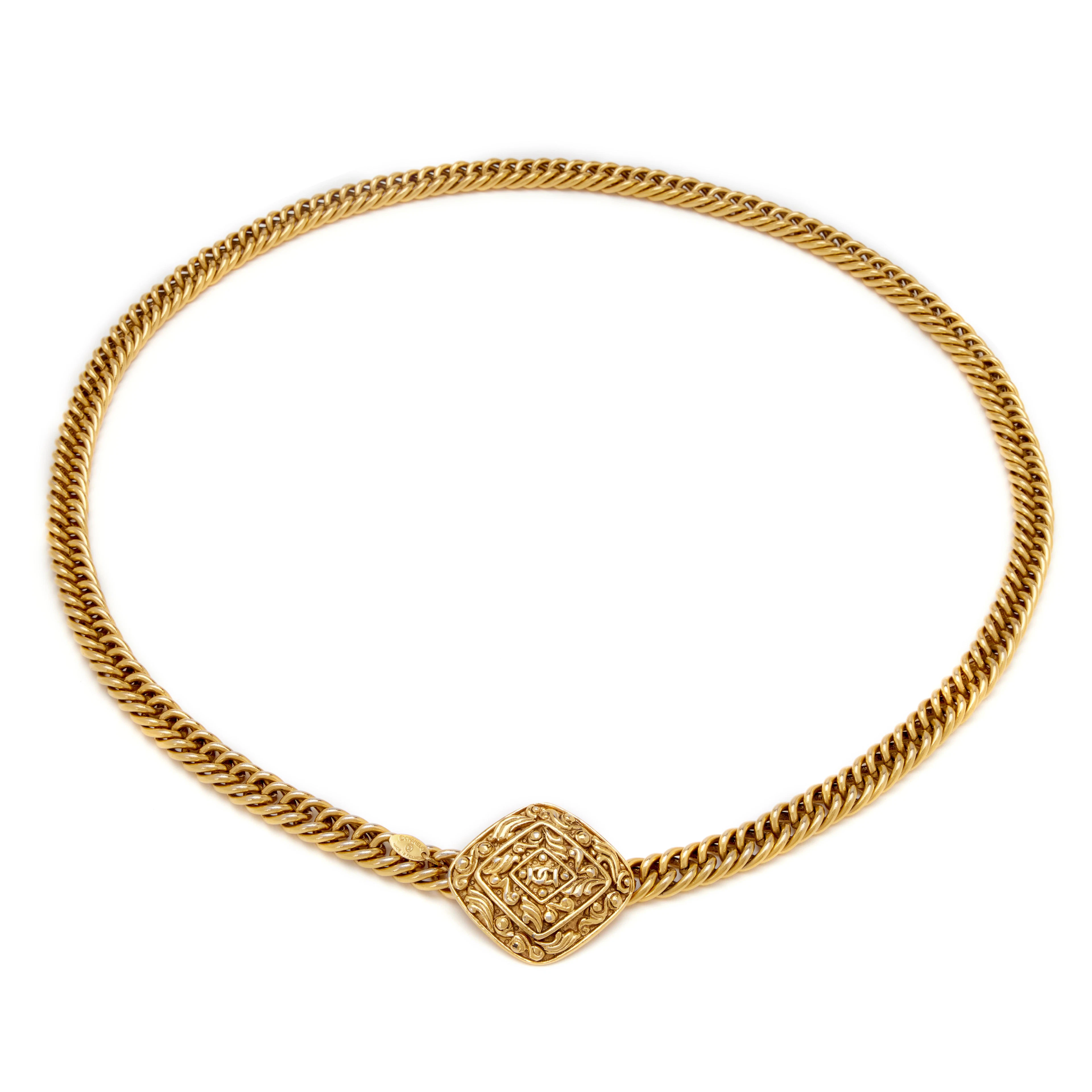 Gold Metal Medallion Belt, 1980s