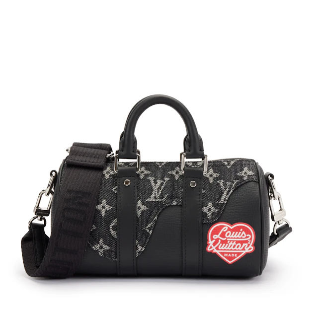 Virgil Abloh Black Monogram Denim and Taurillon Leather Keepall XS, 2019