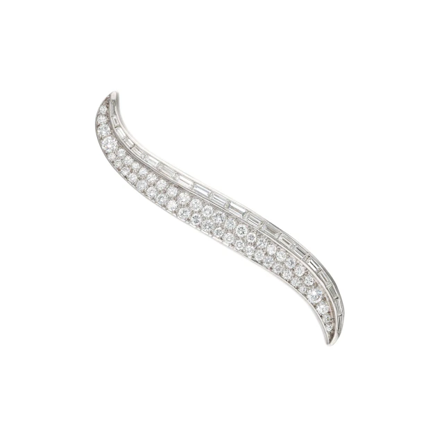 Platinum and Diamond Brooch