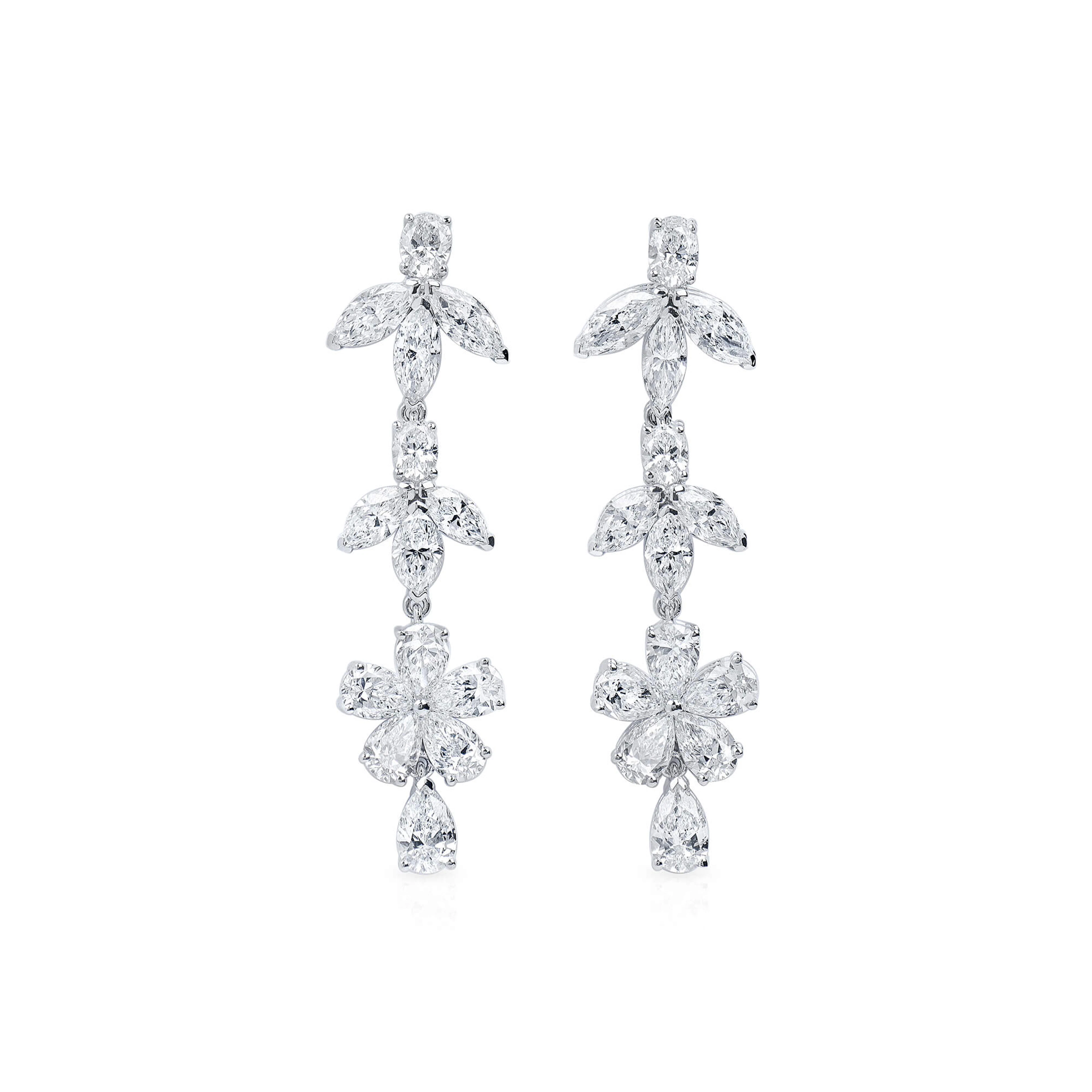 White Gold and 6.00ctw Diamond Drop Earrings