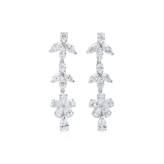 White Gold and 6.00ctw Diamond Drop Earrings