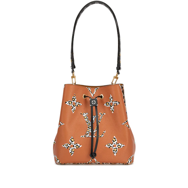 Brown Monogram Canvas Giant Jungle Néonoé MM Bucket Bag Gold Hardware, 2019