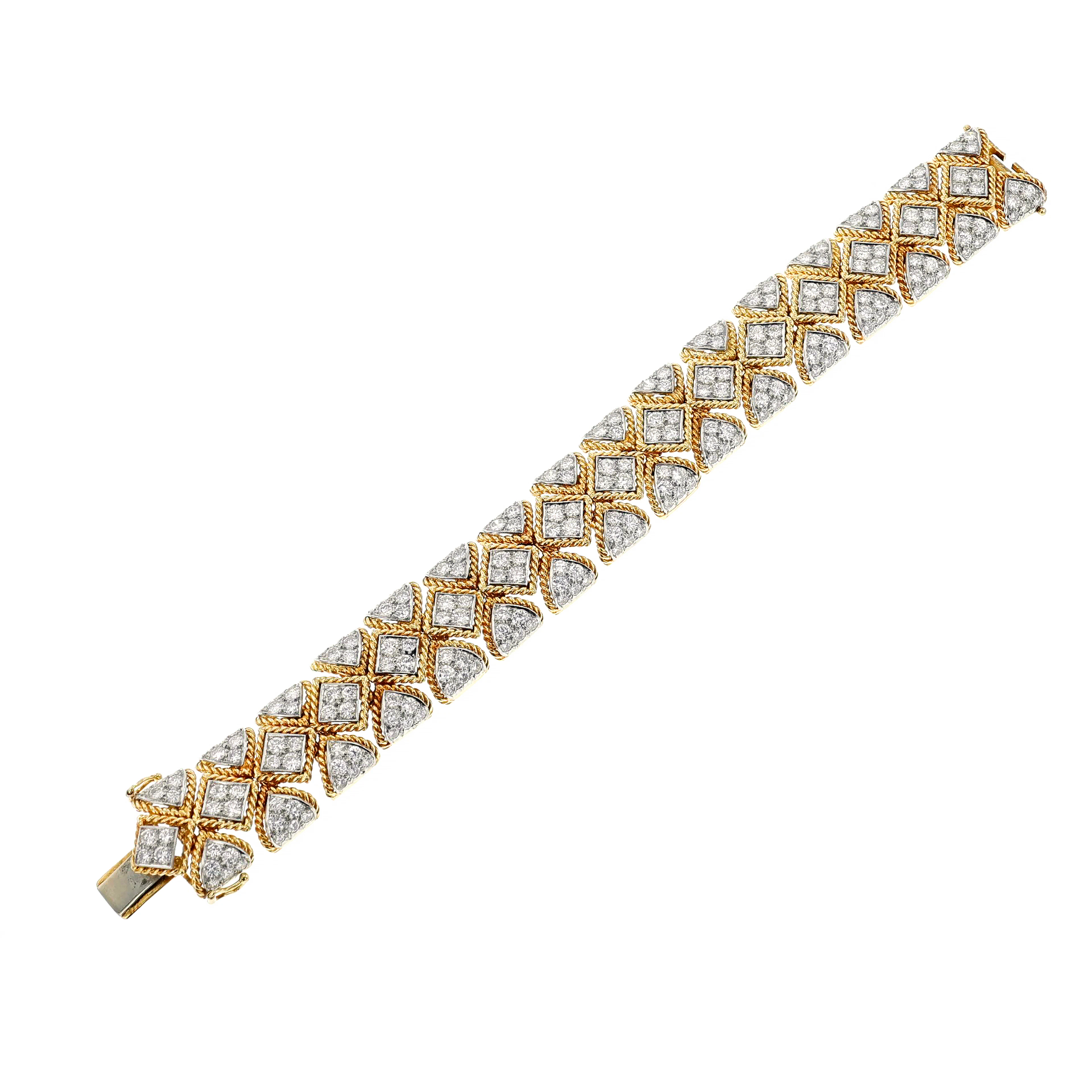 Vintage Gold, White Gold and Diamond Bracelet