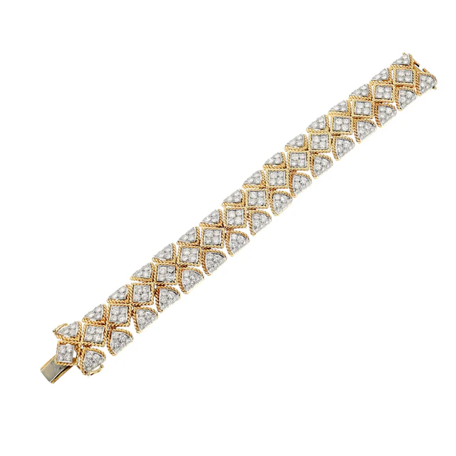 Vintage Gold, White Gold and Diamond Bracelet