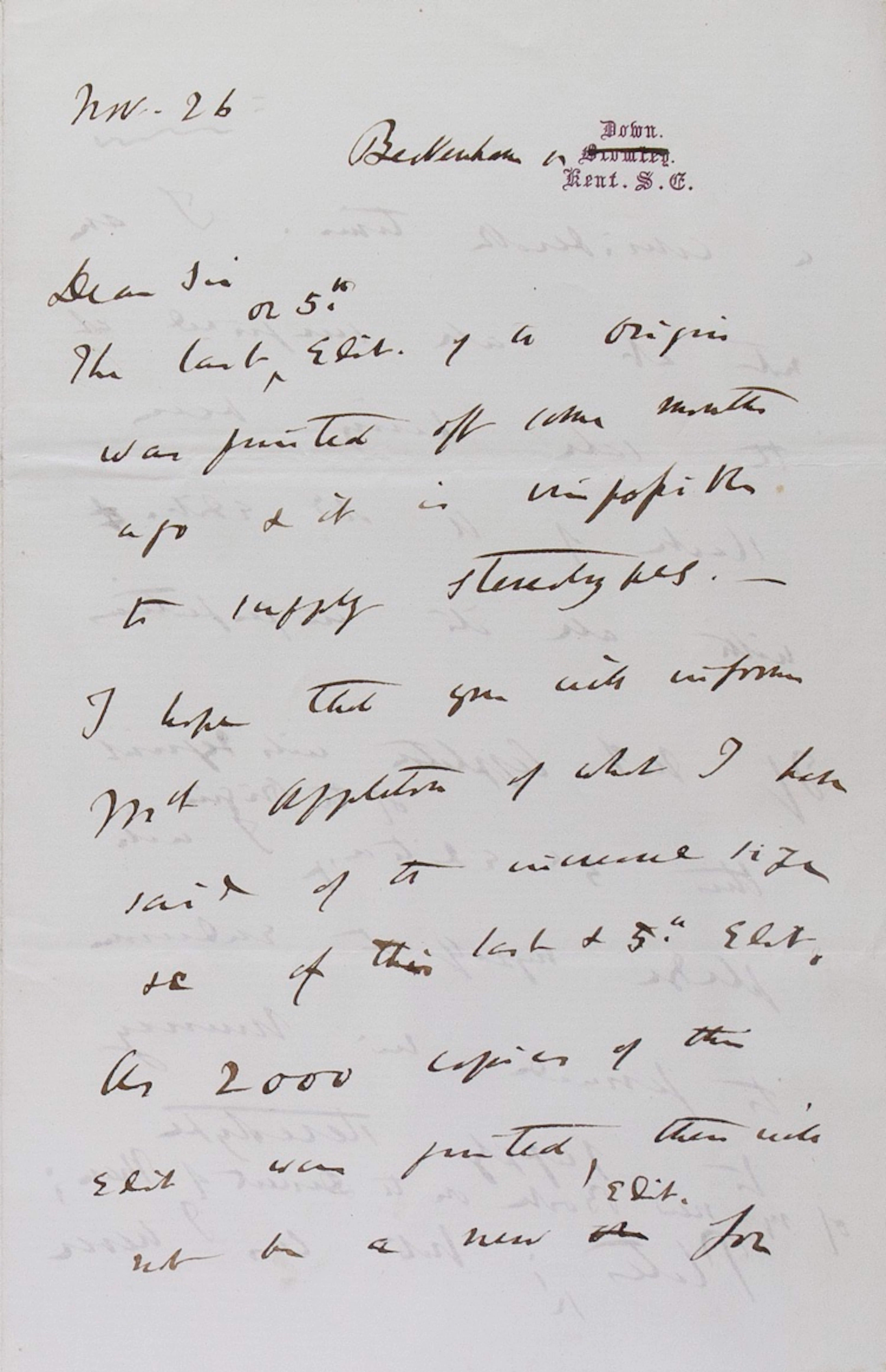 Charles Darwin Autograph Letter Signed to Charles Layton In Regards