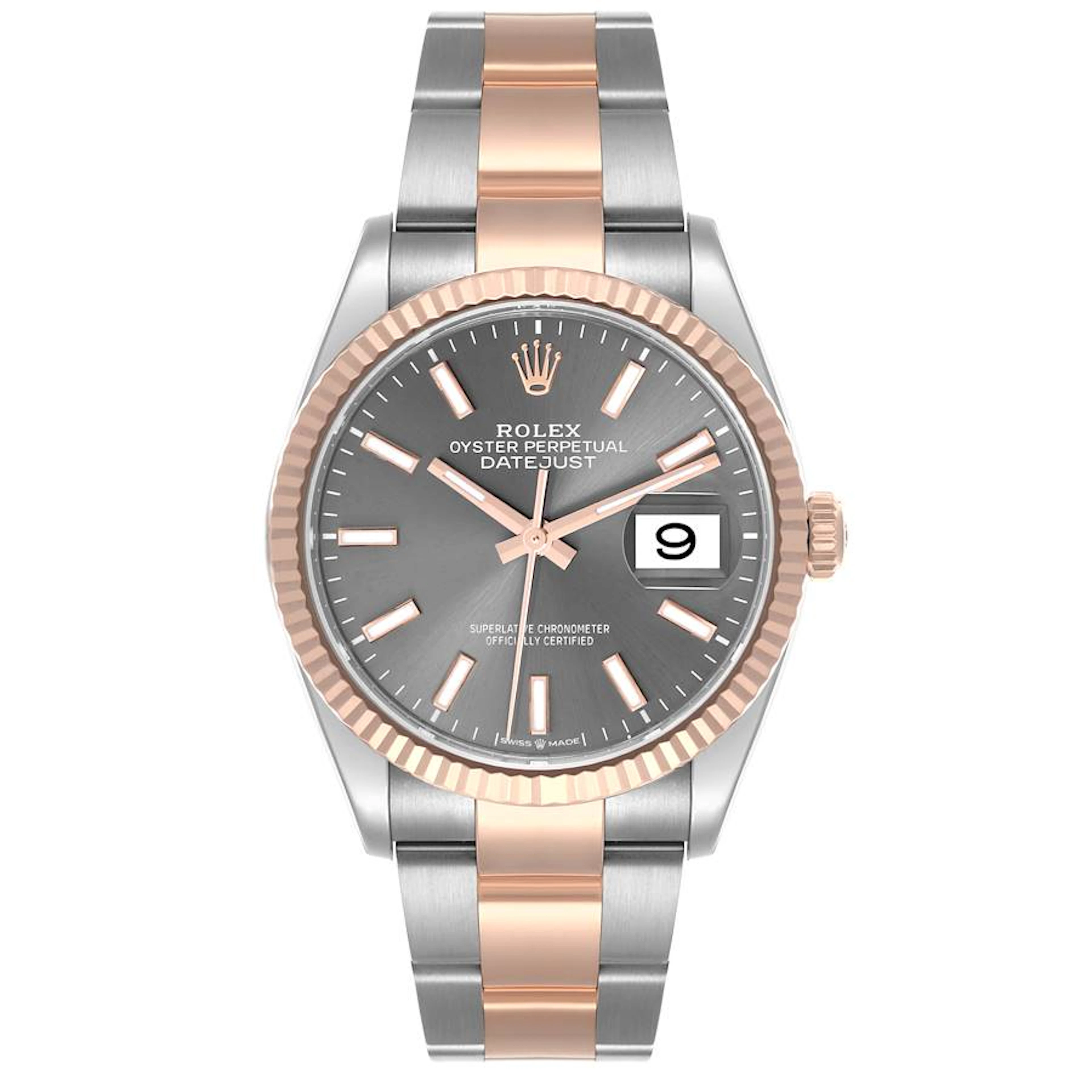 Datejust (Reference 126231). A 36mm rose gold stainless steel automatic