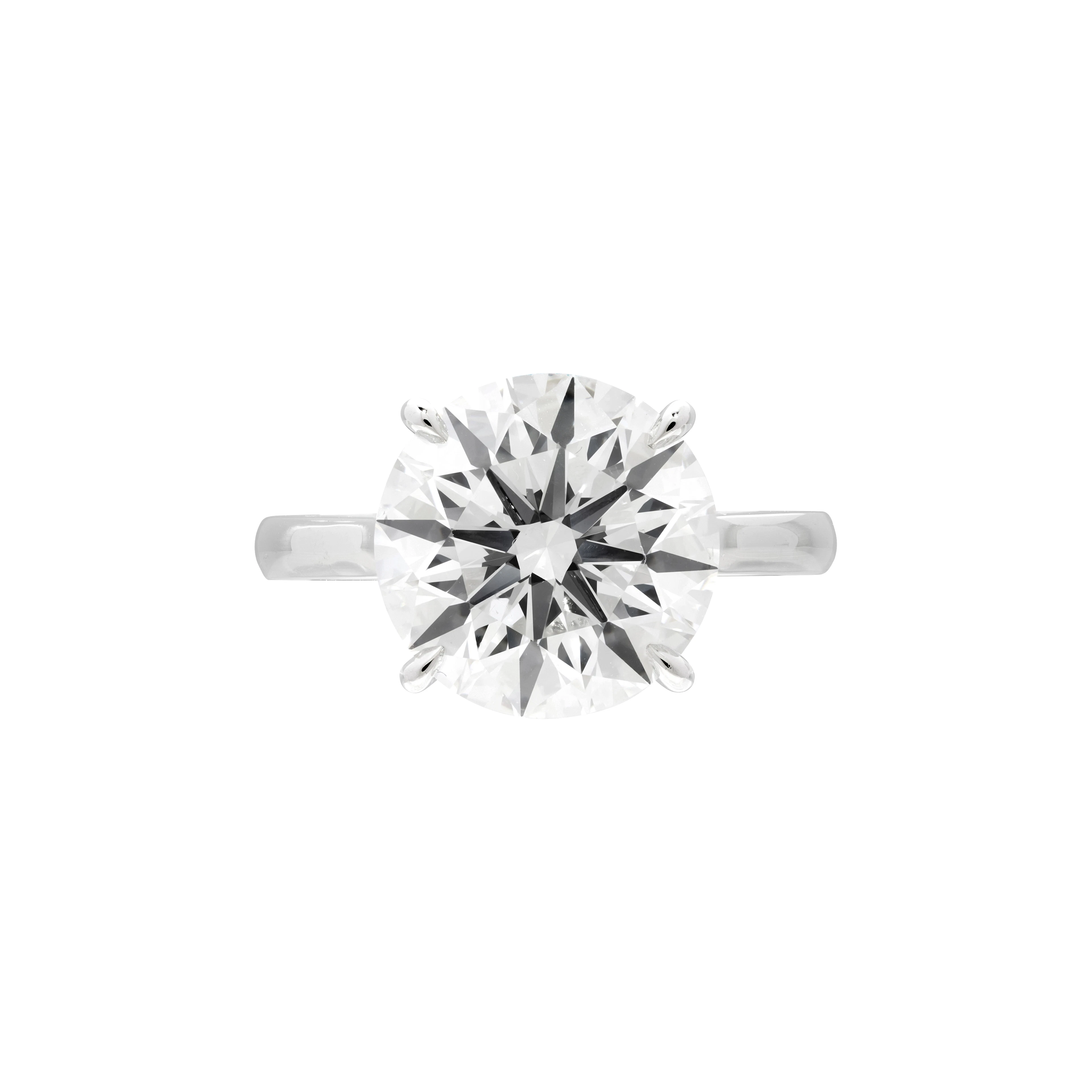 Platinum and 5.61ct Round Brilliant Cut Diamond Engagement Ring