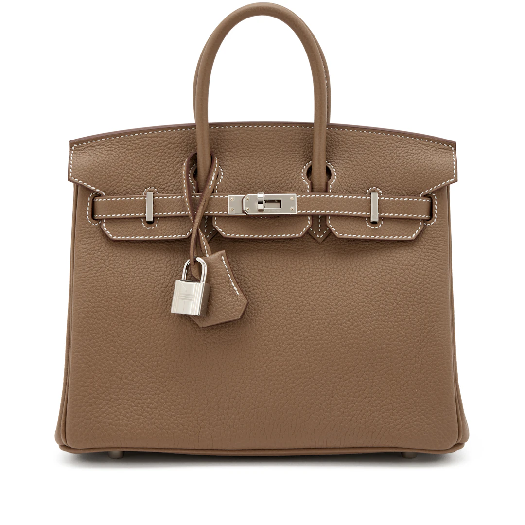 Etoupe Togo Birkin 25 Palladium Hardware
