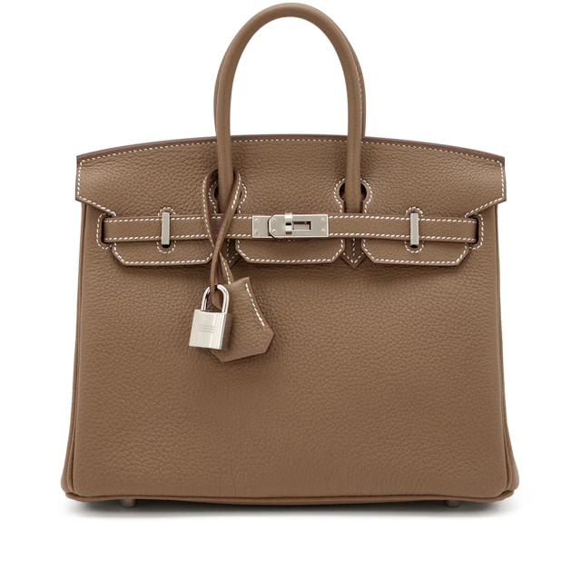 Etoupe Togo Birkin 25 Palladium Hardware