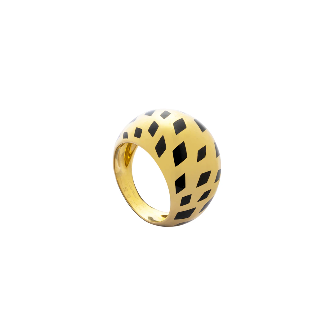 Gold and Black Enamel Panthère Ring