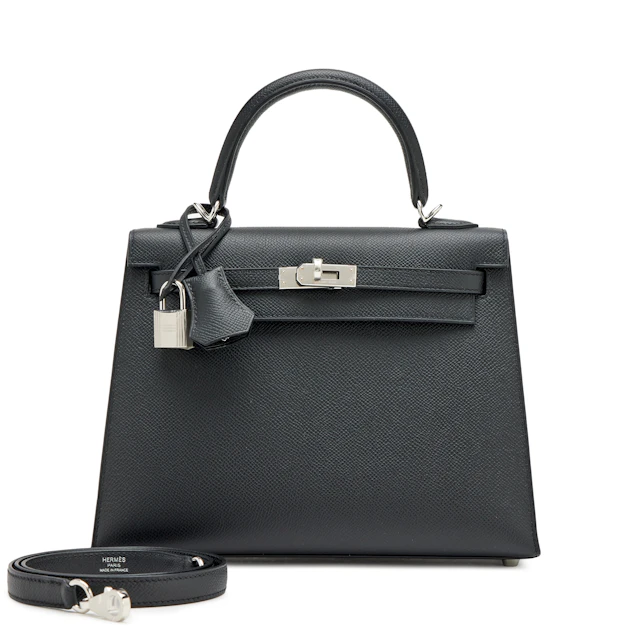 Black Epsom Sellier Kelly 25 Palladium Hardware, 2026