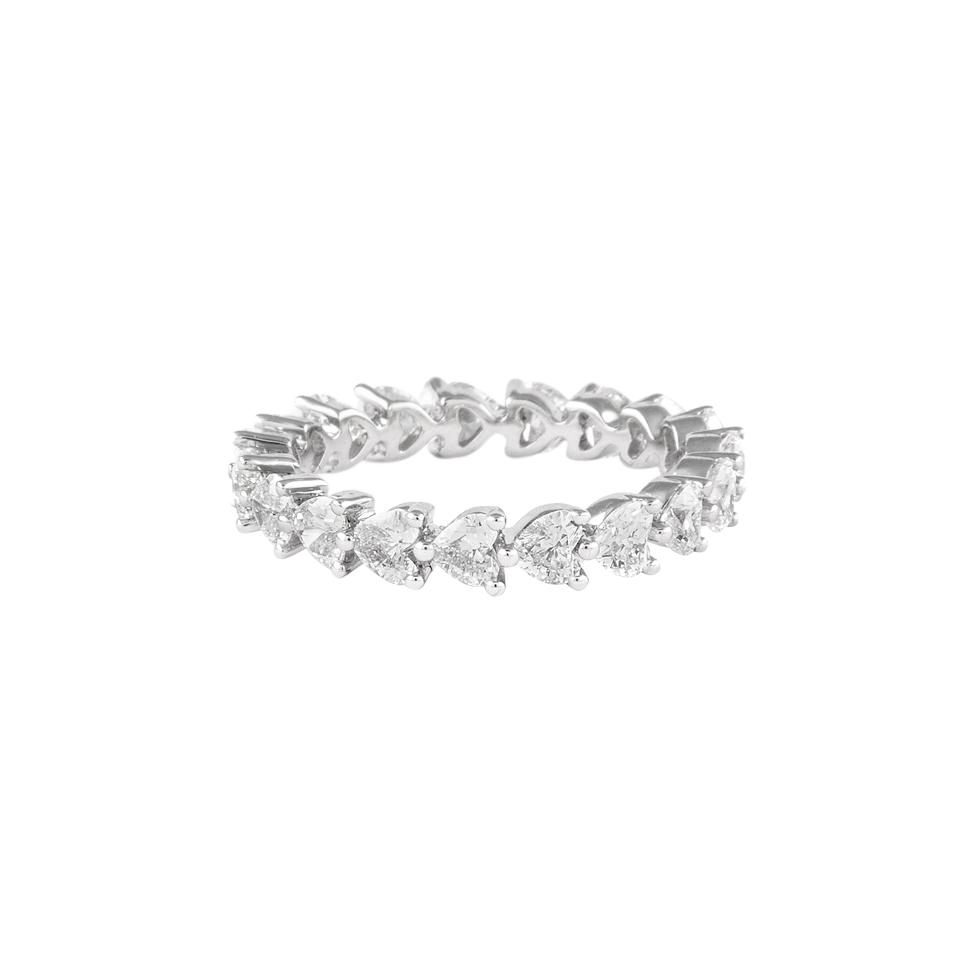 Platinum and 2.15ctw Heart Shape Diamond Eternity Band Ring