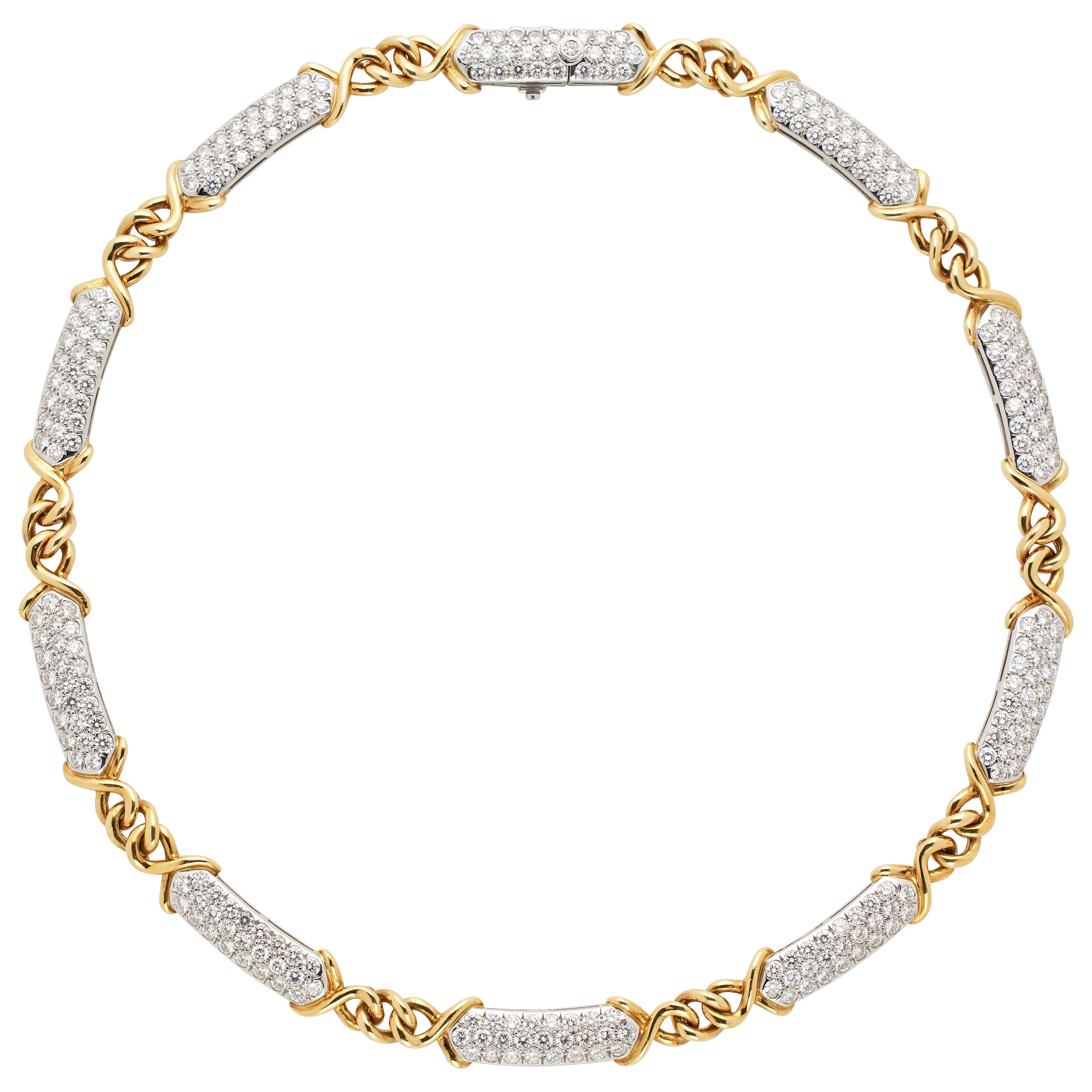 Platinum, Gold and Diamond Sutton Necklace