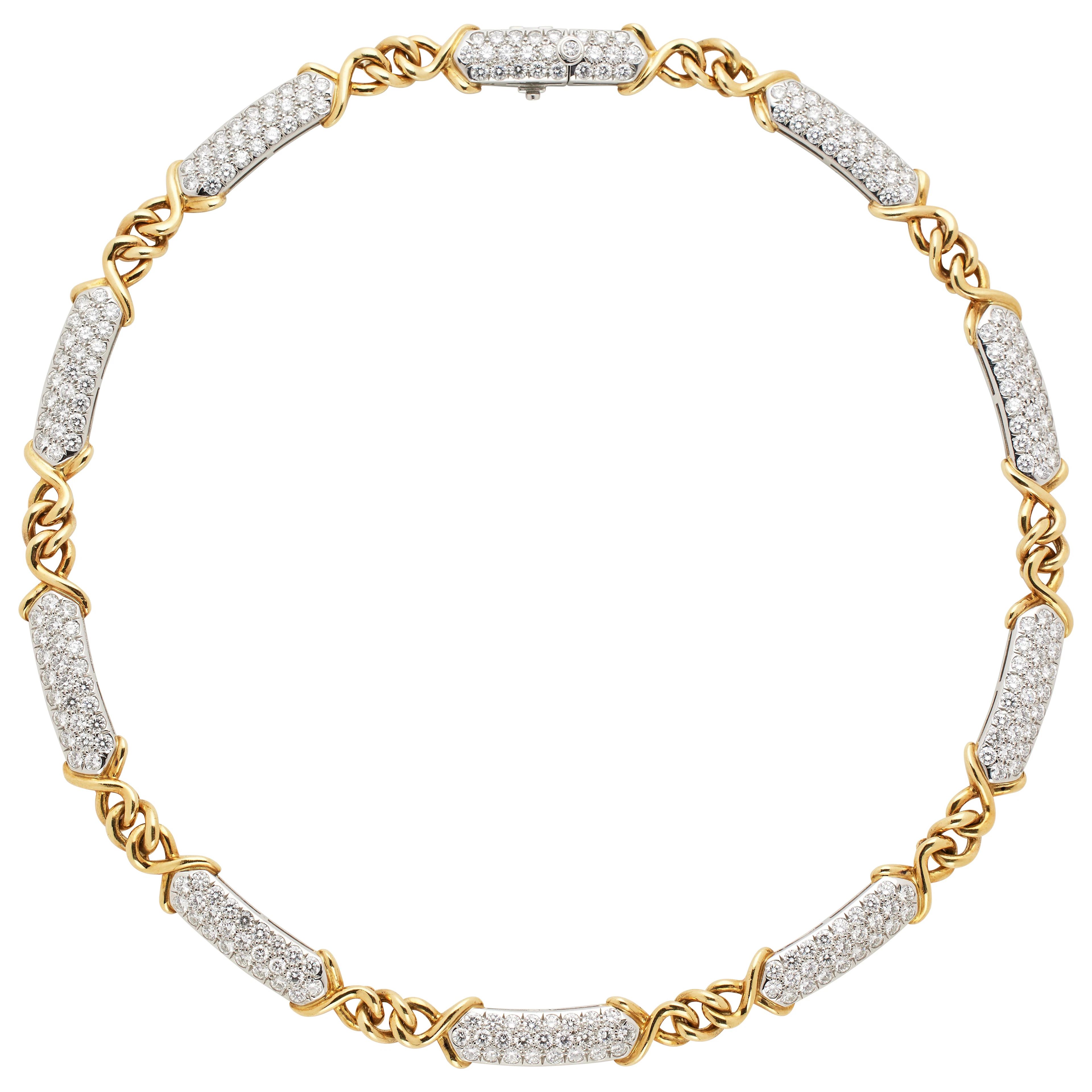 Platinum, Gold and Diamond Sutton Necklace