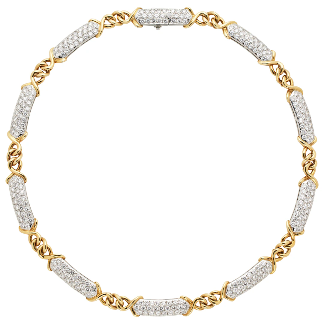 Platinum, Gold and Diamond Sutton Necklace