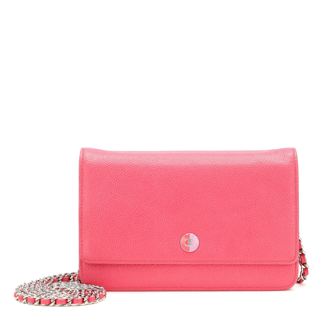 Pink Caviar Button Logo Wallet on Chain, 2012-2013