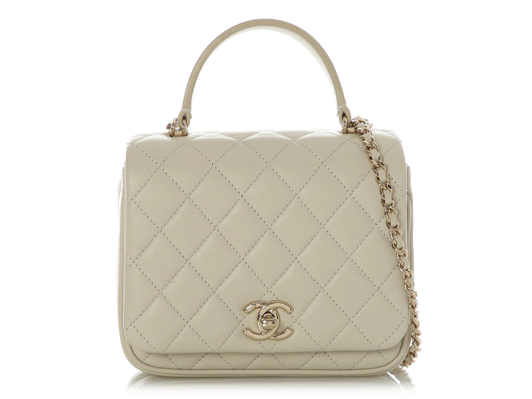 Cream Quilted Calfskin Citizen Chic Mini Flap Bag Gold Hardware, 2018