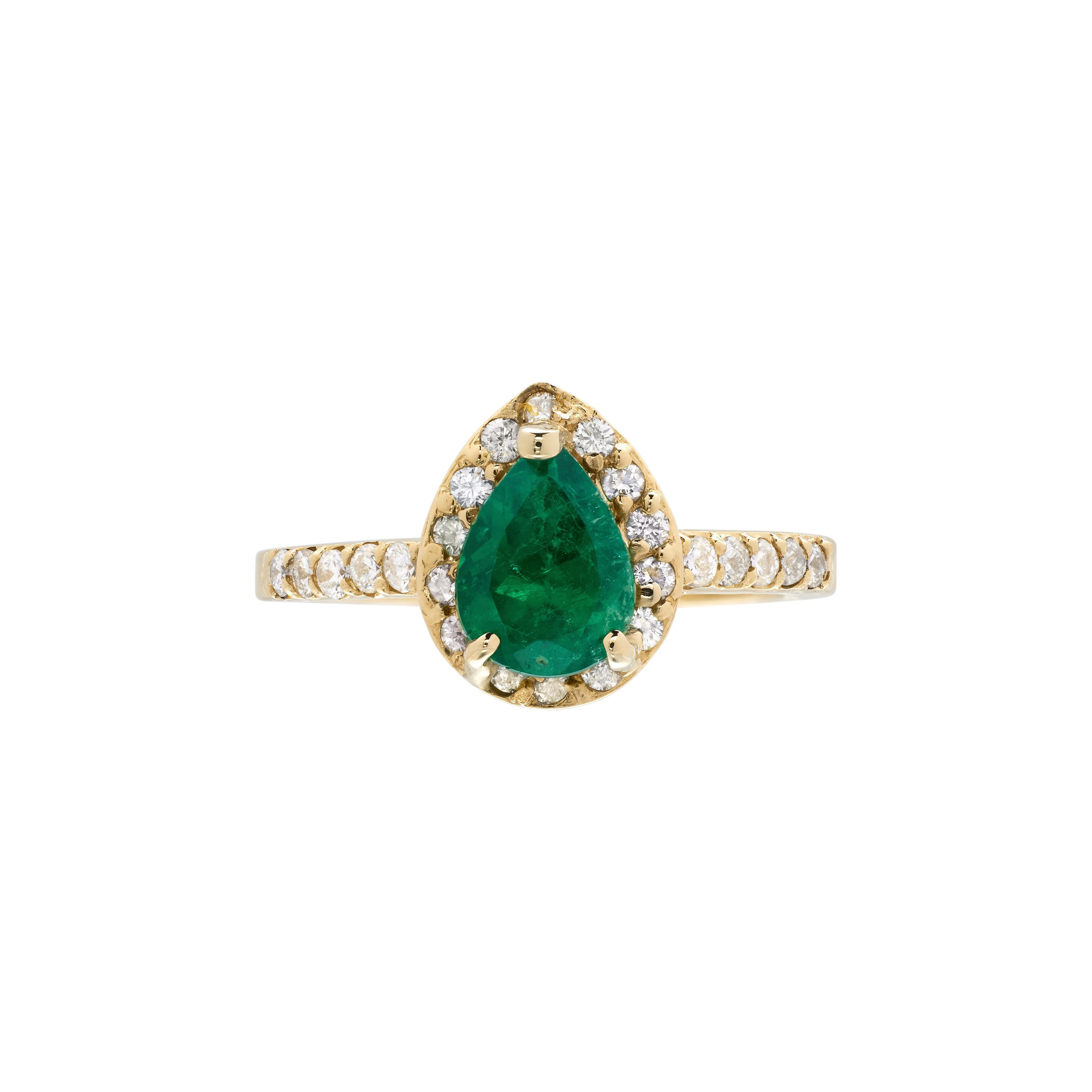 Gold, 1.05ct Emerald and Diamond Ring