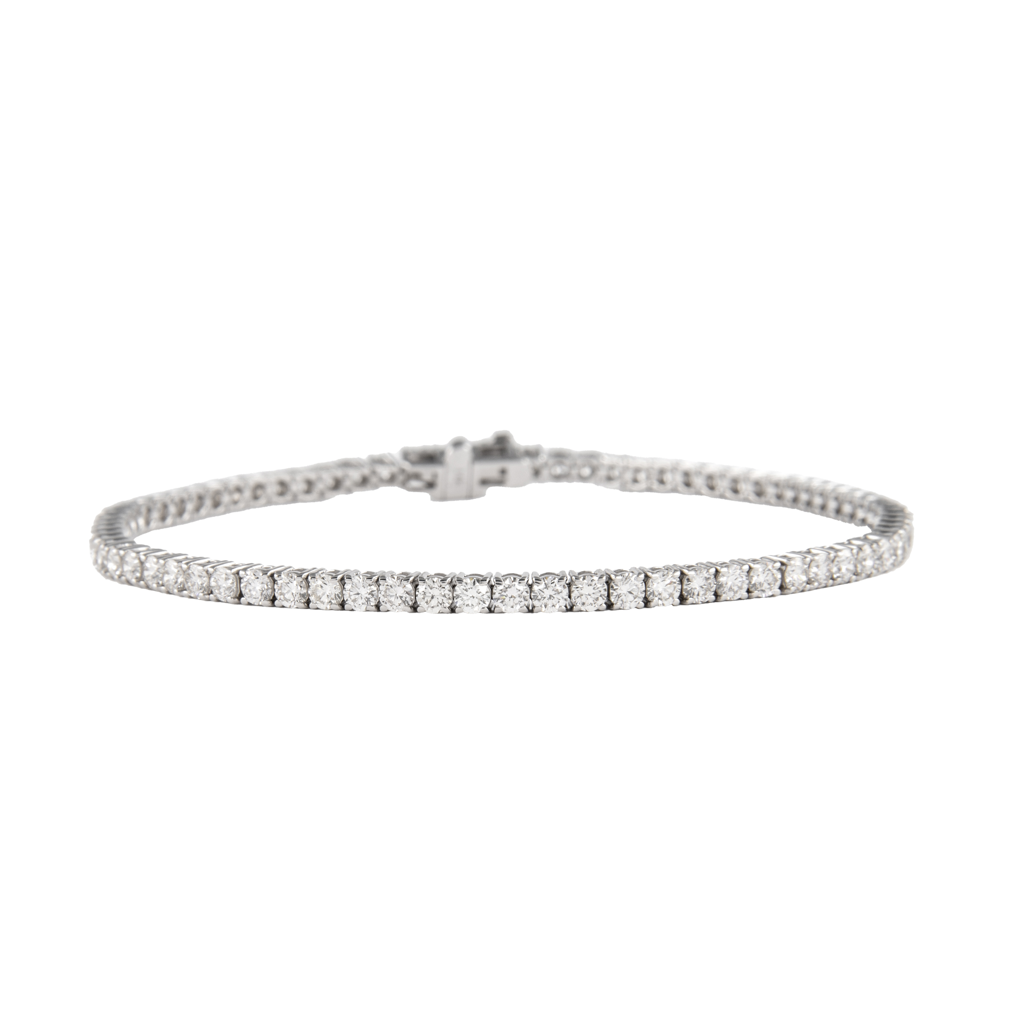 White Gold and 3.90ctw Round Brilliant Cut Diamond Tennis Bracelet