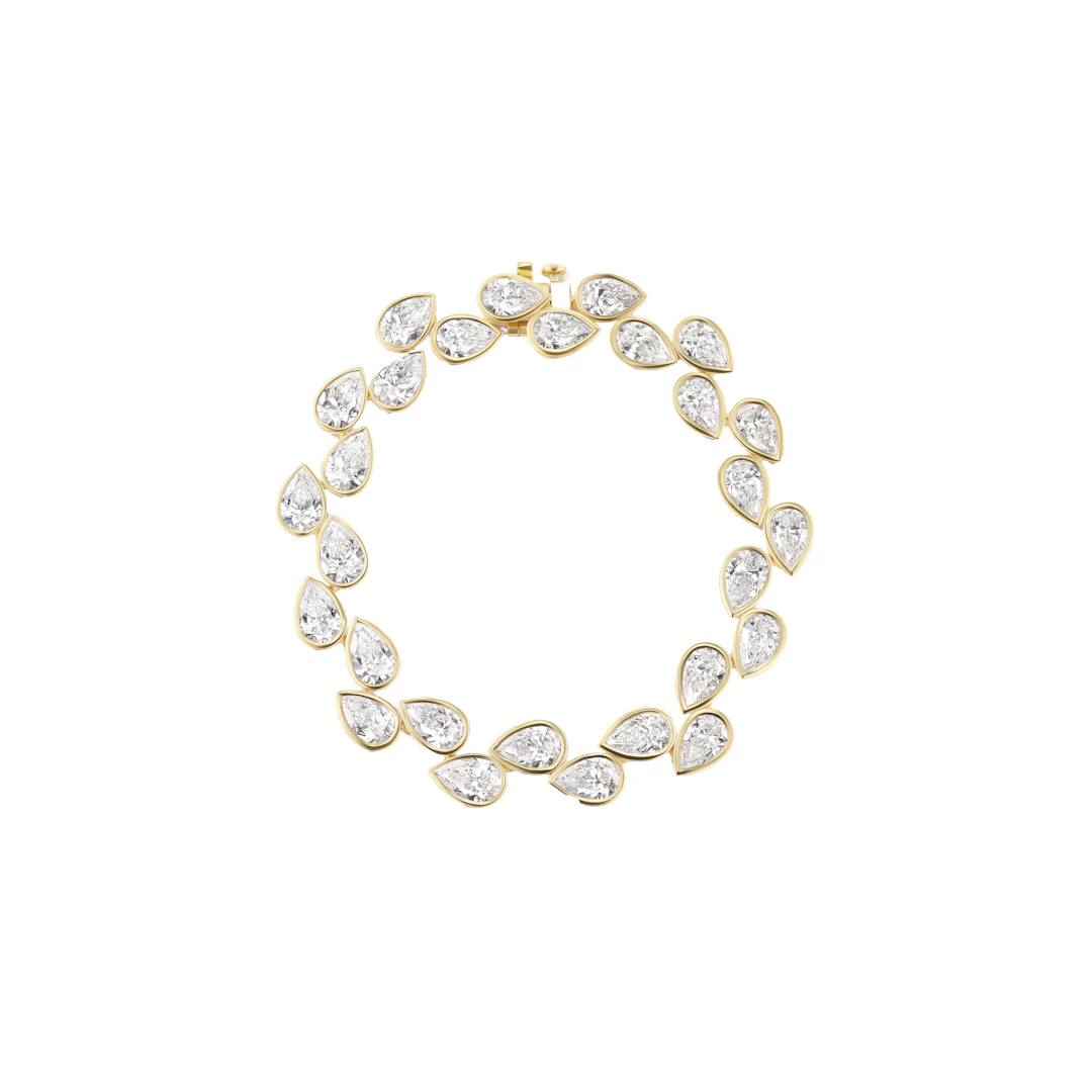 Gold and 18.25ctw Pear Shape Diamond Bracelet