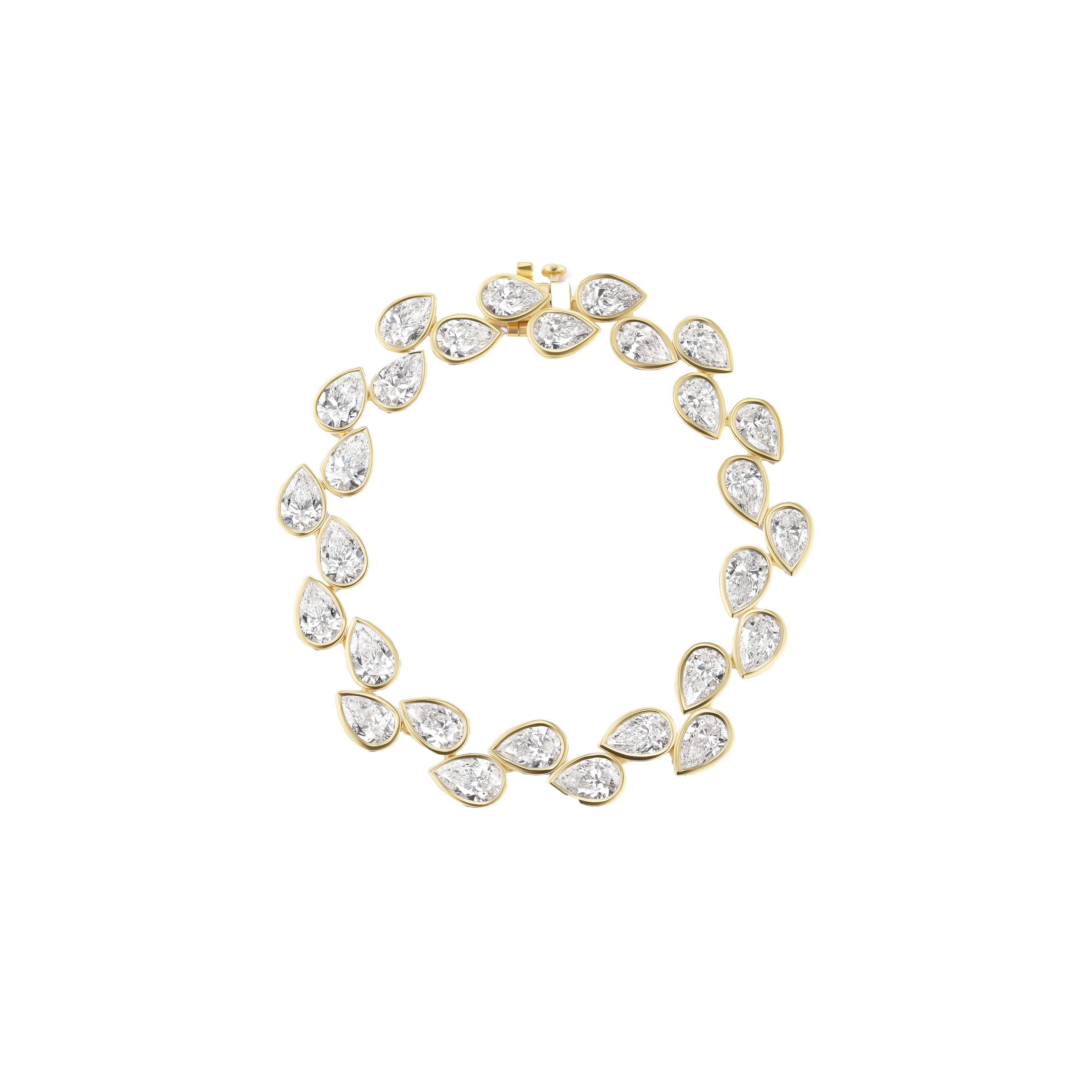 Gold and 18.25ctw Pear Shape Diamond Bracelet