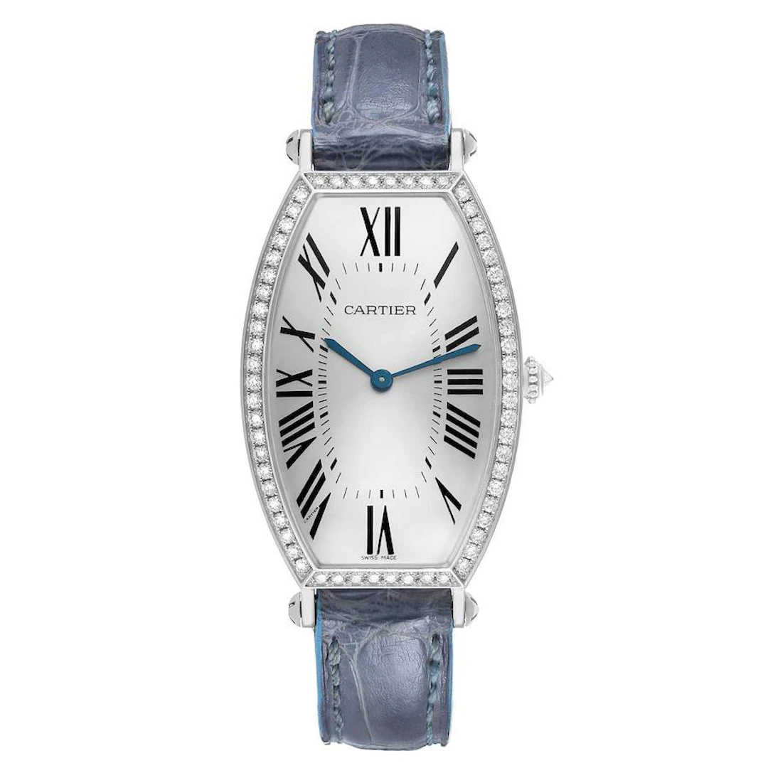 Tonneau (Reference WE400251). A 39.2mm white gold diamond-set manual