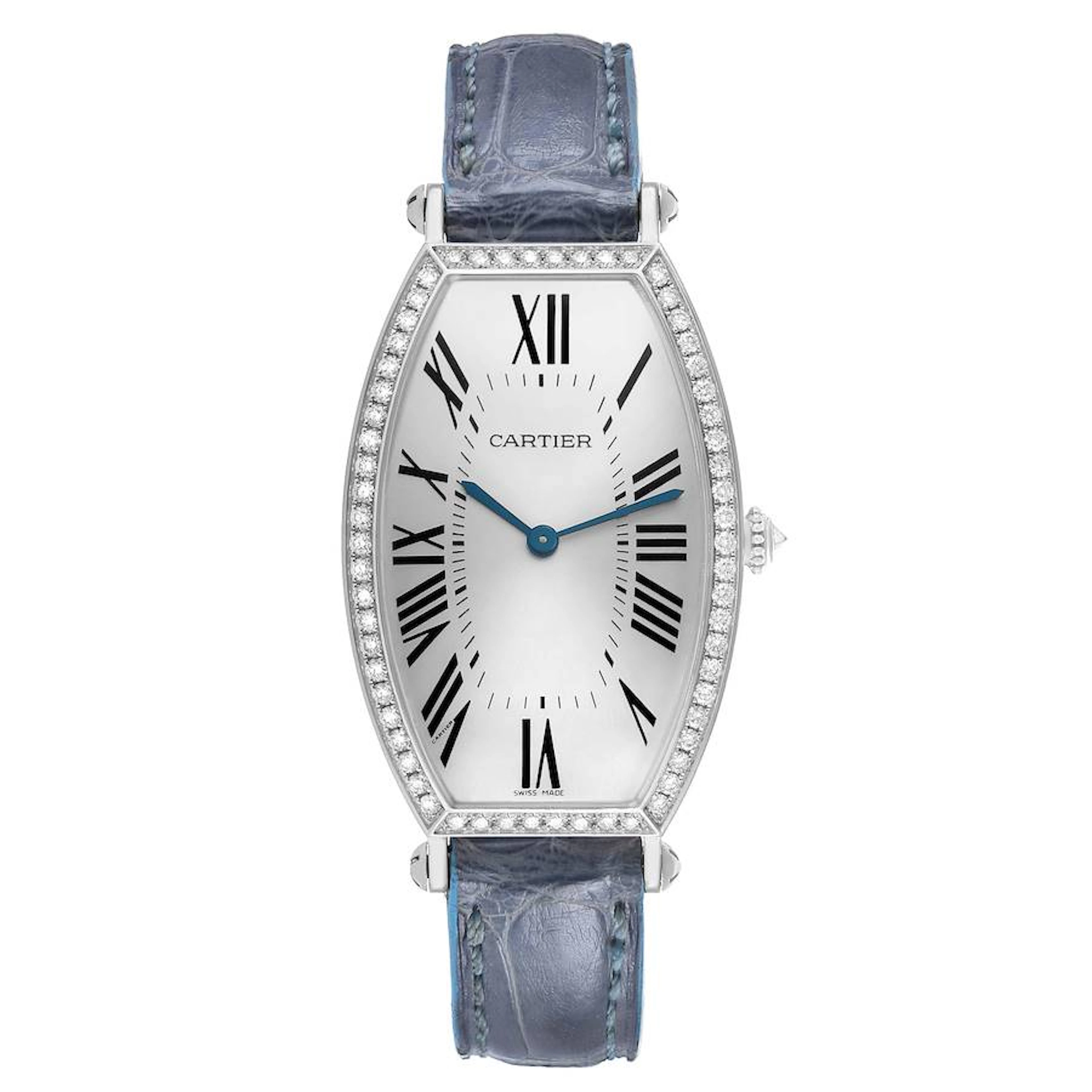 Tonneau (Reference WE400251). A 39.2mm white gold diamond-set manual